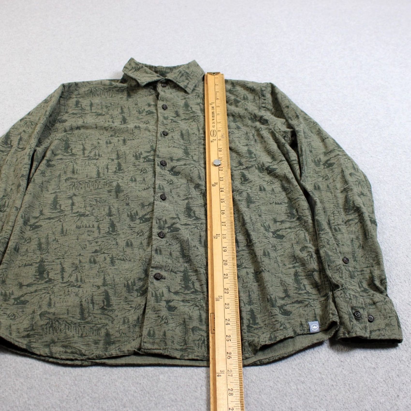 Peter Millar Peter Millar Shirt Mens M Green Mountains Nature Trees Graphic Print Button-Up Outdoor Casual Size US M / EU 48-50 / 2 - 5 Thumbnail