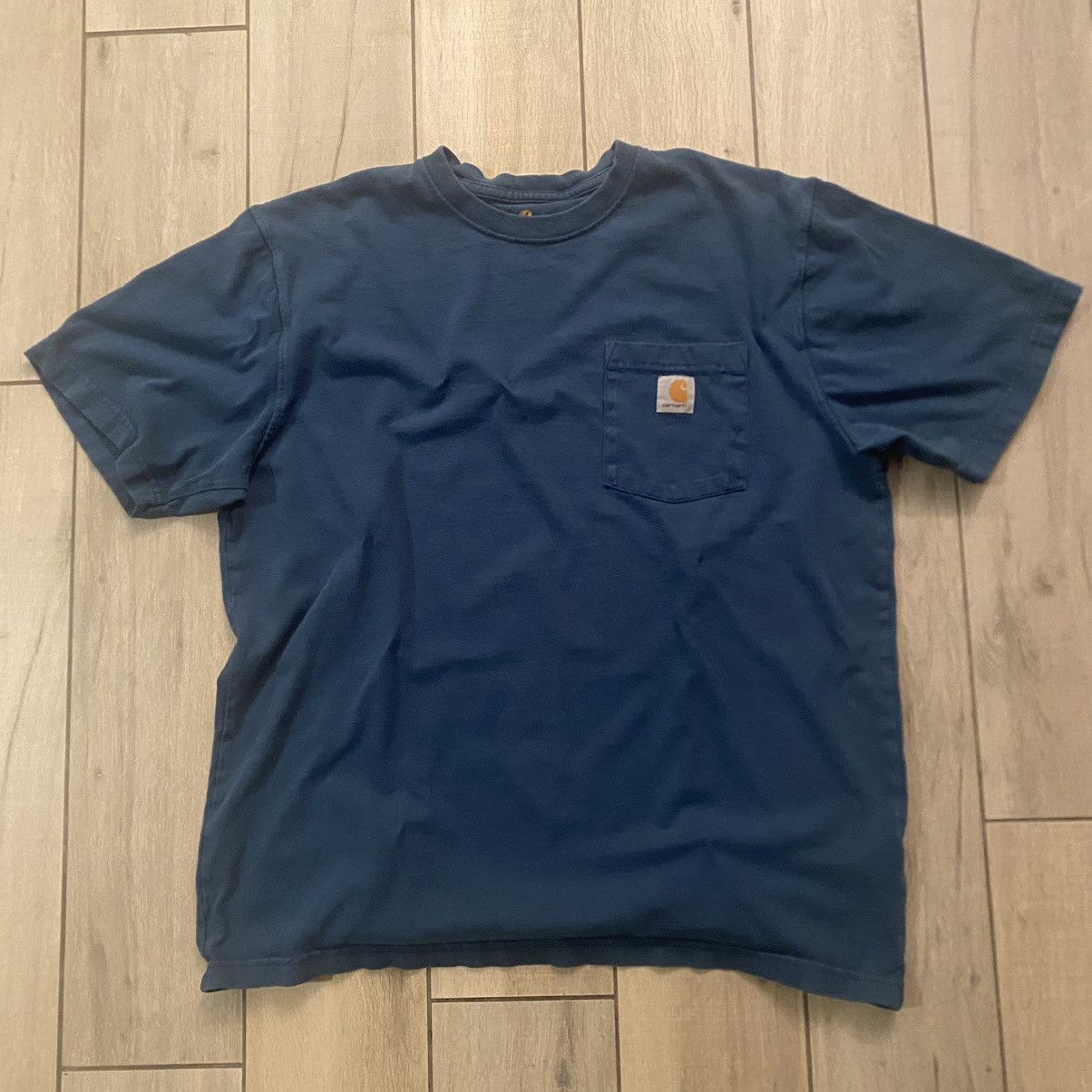 Nike Vintage Y2k Blue Blank Essential Baggy Carhartt Pocket Tee L Grailed