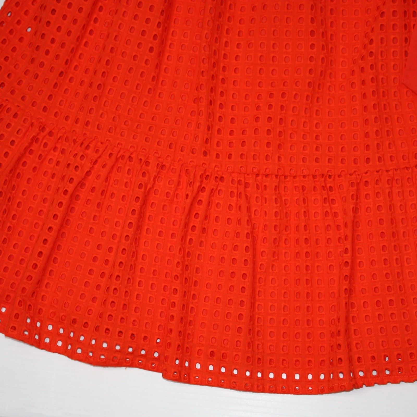 Other Mellóday Eyelet Ruffle Hem Dress in Orange Red Color NWT Size M / US 6-8 / IT 42-44 - 9 Thumbnail