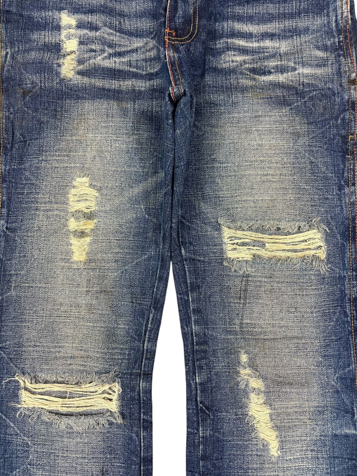 Japanese Brand Vintage Japanese Brand Crack Mud Wash Distressed Loose Jeans Size US 31 - 5 Thumbnail
