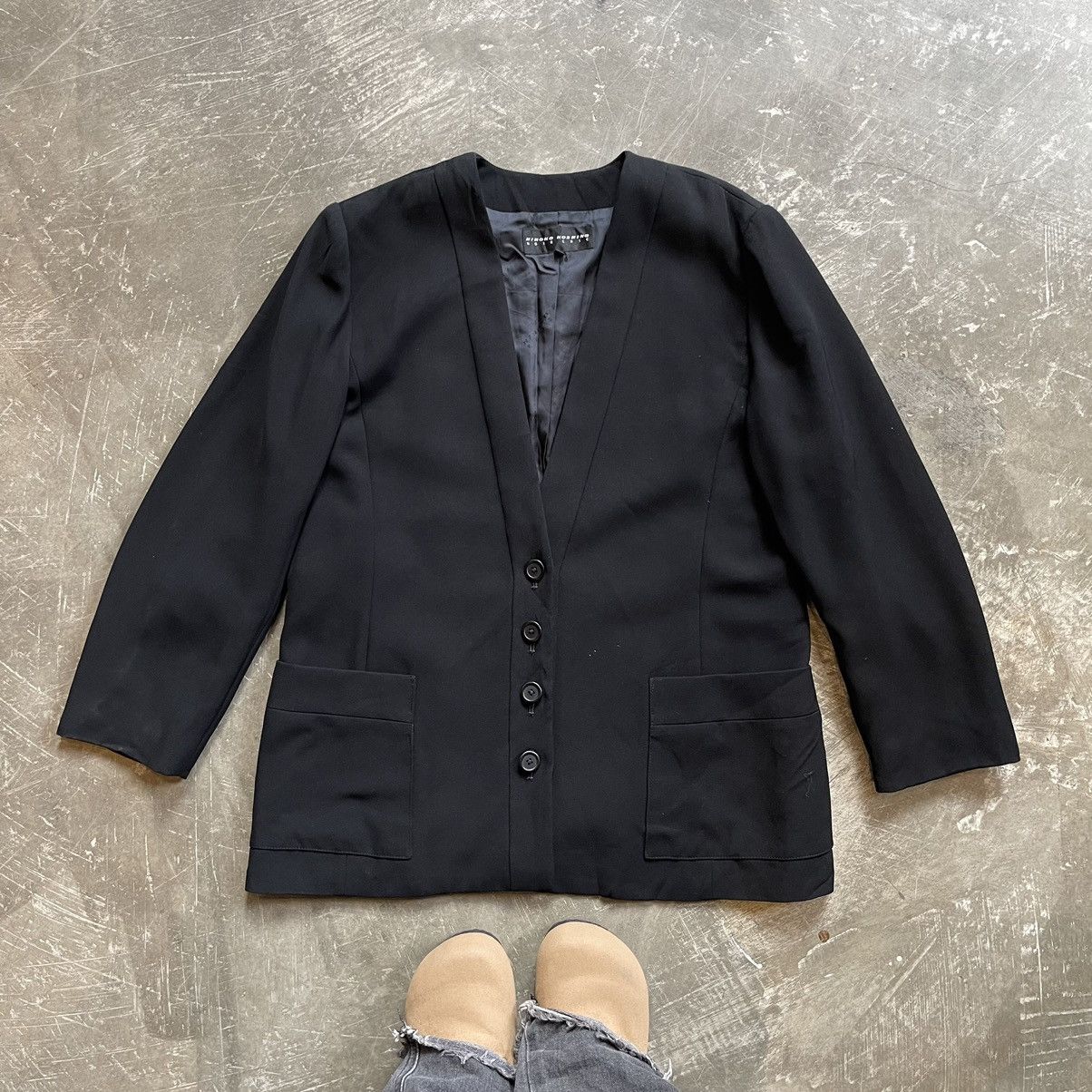 Hiroko Koshino Homme × Vintage Hiroko Koshino Noir Chic Vintage Kimono Style Size L / US 10 / IT 46 - 1 Thumbnail