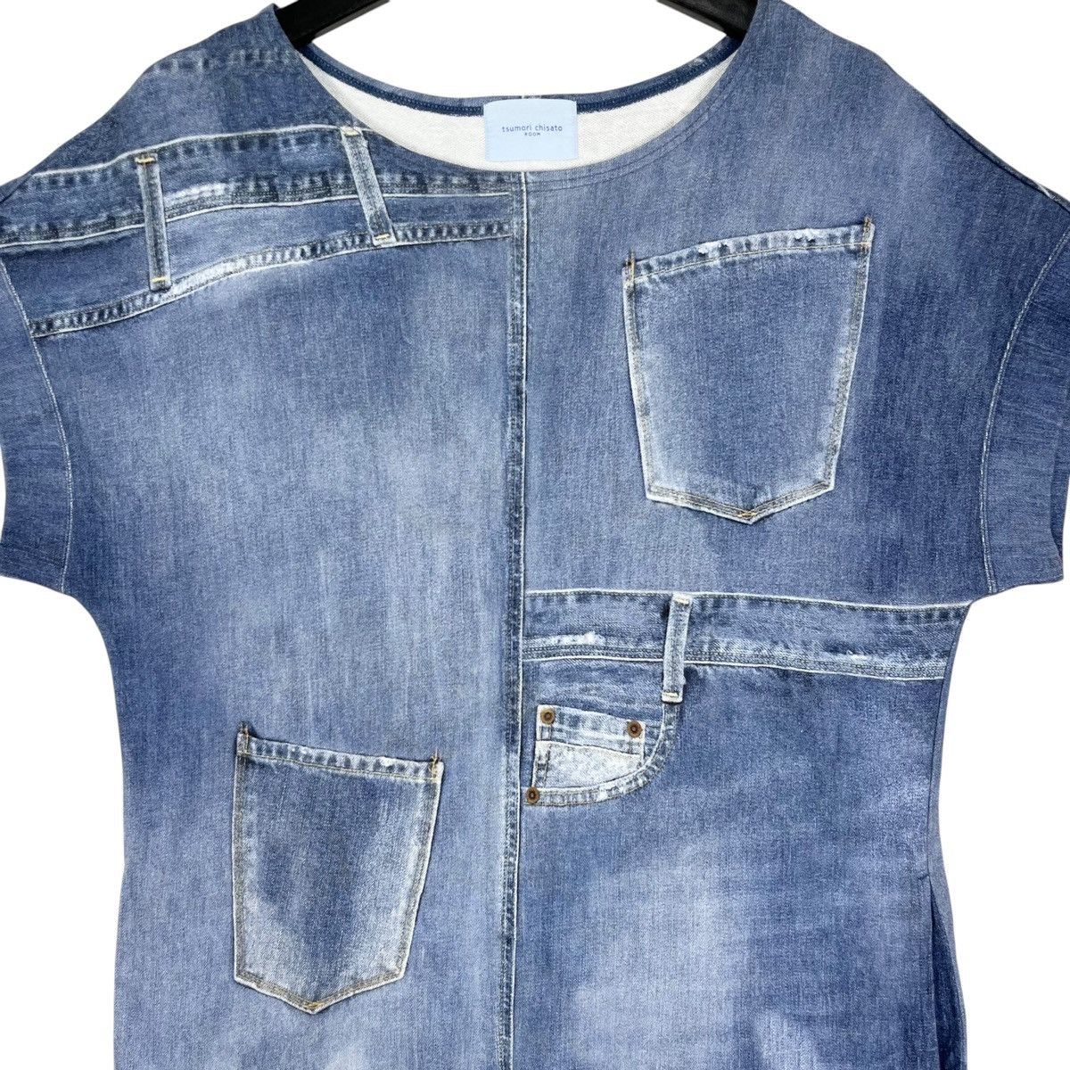 Issey Miyake × Japanese Brand × Tsumori Chisato Issey Miyake Tsumori Chisato Room Denim Cat Printed Dress Size L / US 10 / IT 46 - 3 Thumbnail