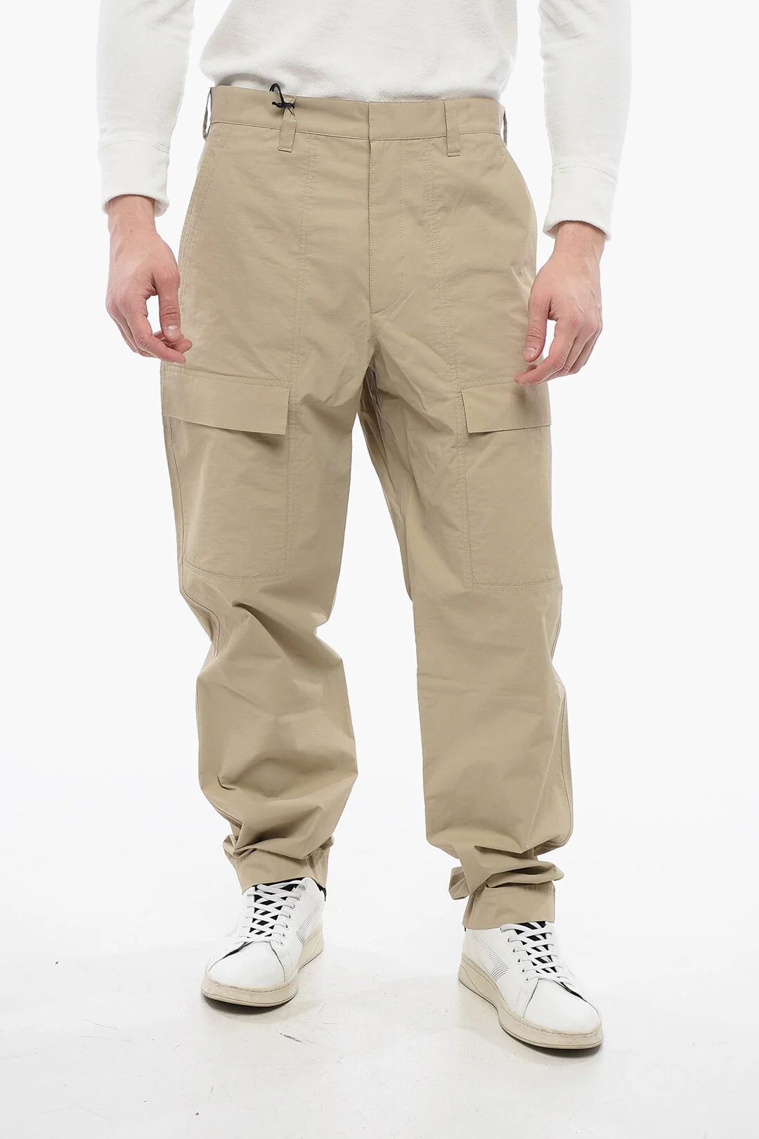 Dior og1mm0326 Cotton-Blend Cargo Trousers in Beige Size US 32 / EU 48 - 1 Thumbnail