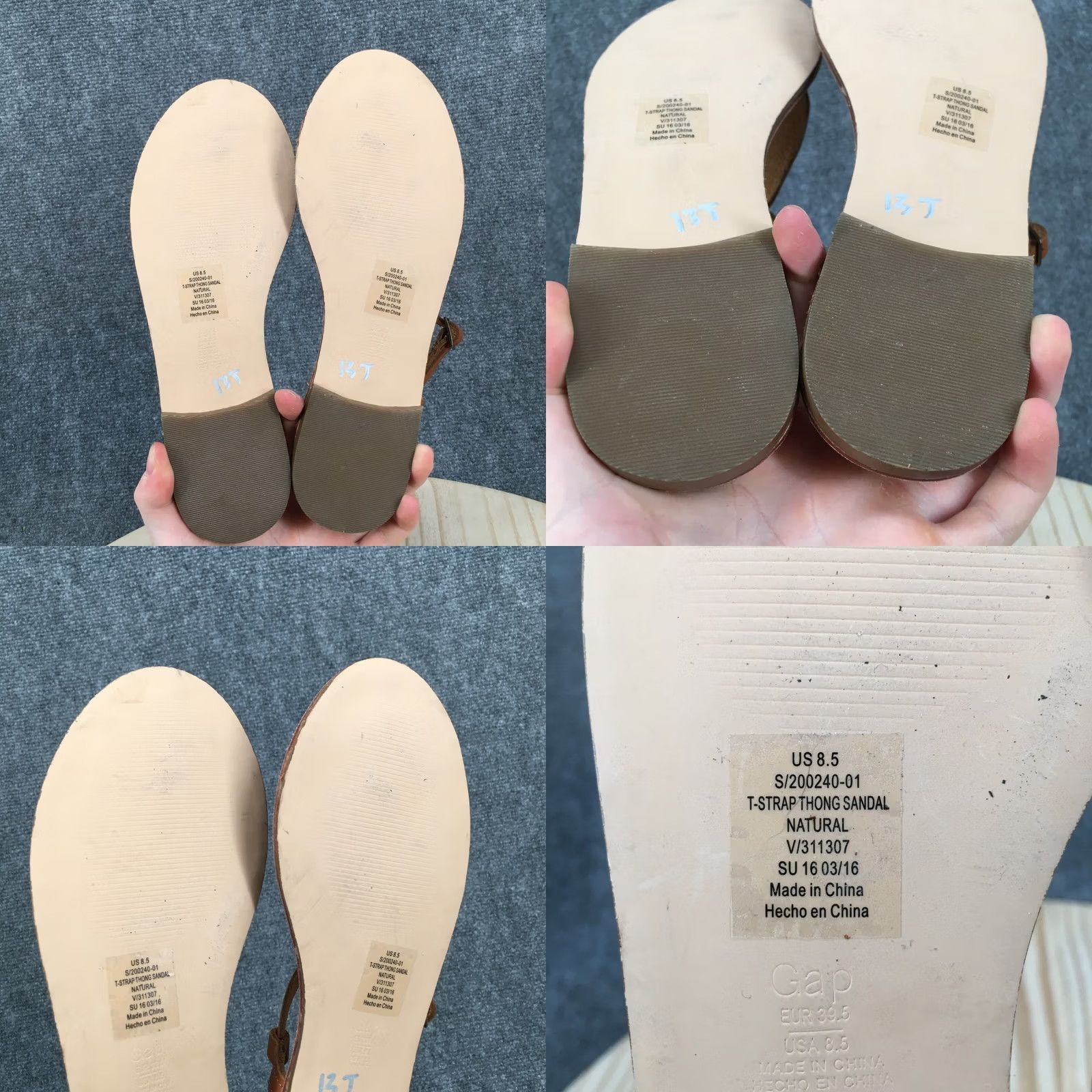 Gap GAP Sandals Womens 8.5 Natural T Strap Thong Brown Leather Buckle Casual Womens Size US 9 / IT 39 - 8 Thumbnail