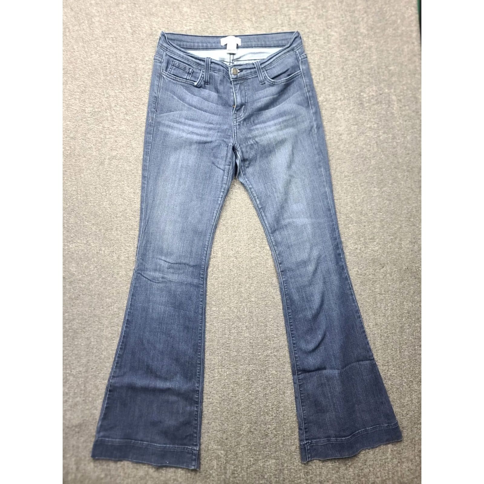Denime Judy Blue Jeans Women 9 Flare Leg Mid Rise Denim Casual Blue Trouser 5-Pocket Size 30" / US 8 / IT 44 - 2 Thumbnail