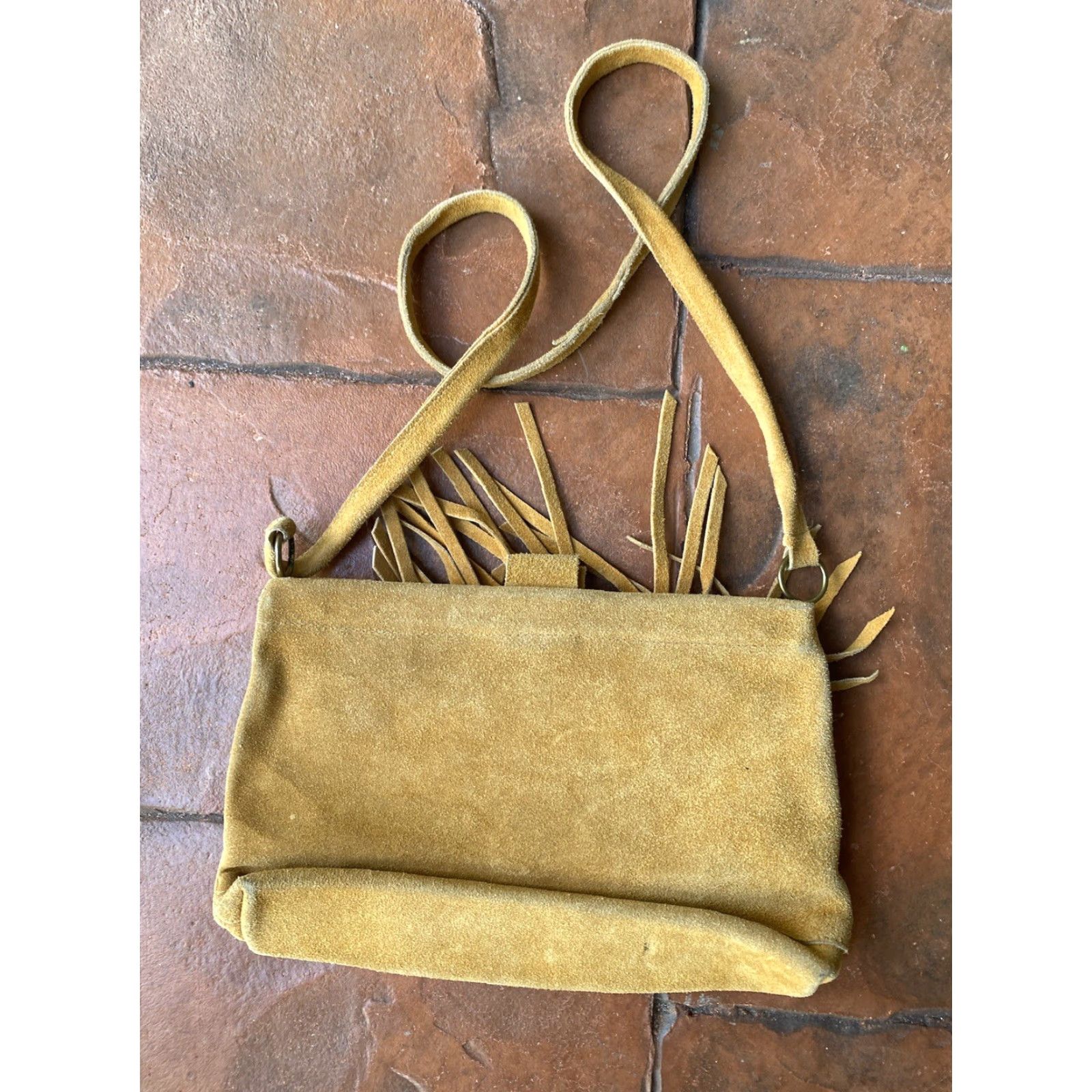 Vintage VINTAGE Fringed Leather Suede Shoulder Strap Bag Western Boho Hippy Size ONE SIZE - 7 Thumbnail
