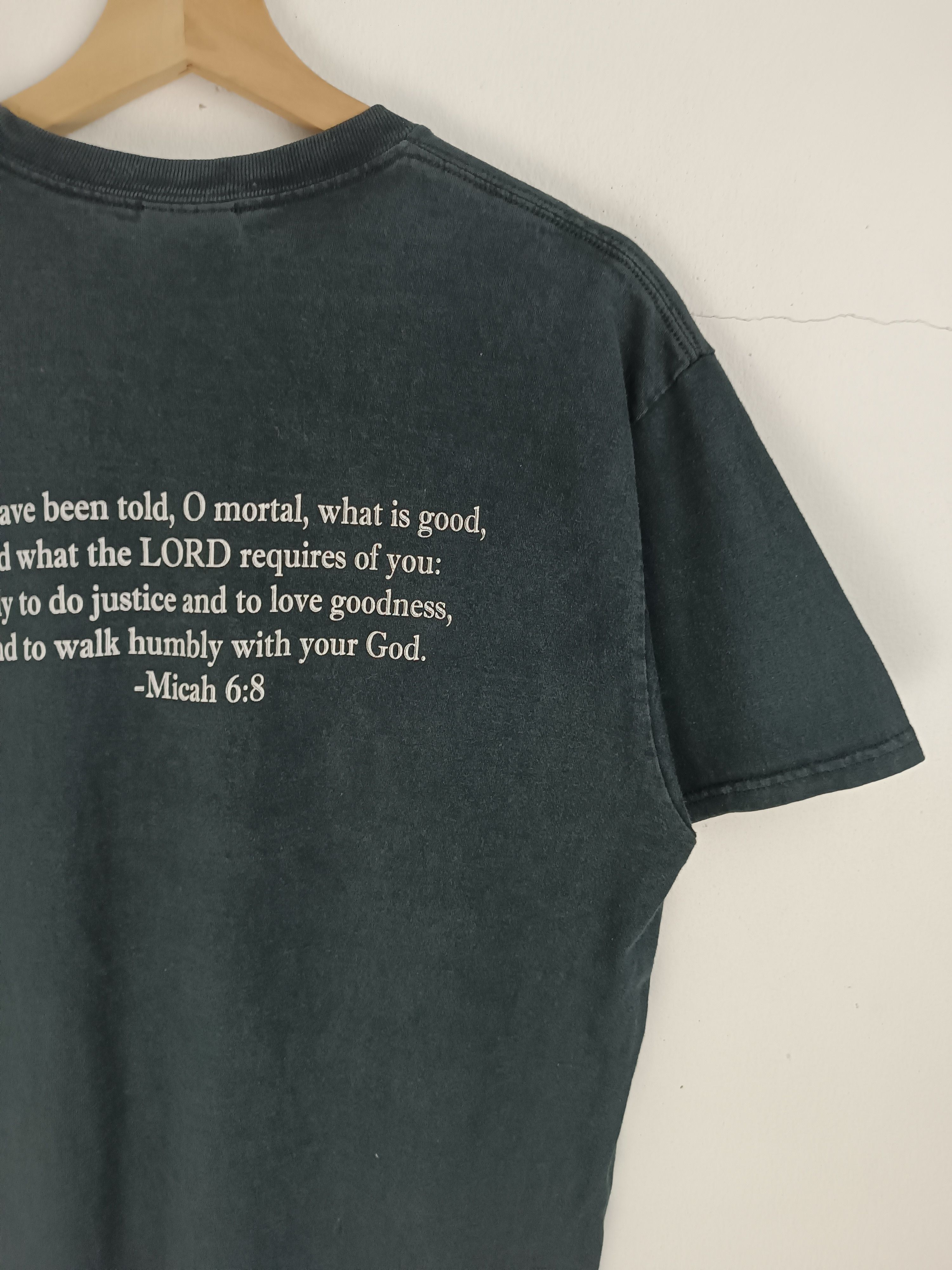 Vintage VINTAGE 2000s JESUS LEAGUE MICAH 6:8 KANYE BIBLE HELLSTAR Ts Size US M / EU 48-50 / 2 - 11 Thumbnail