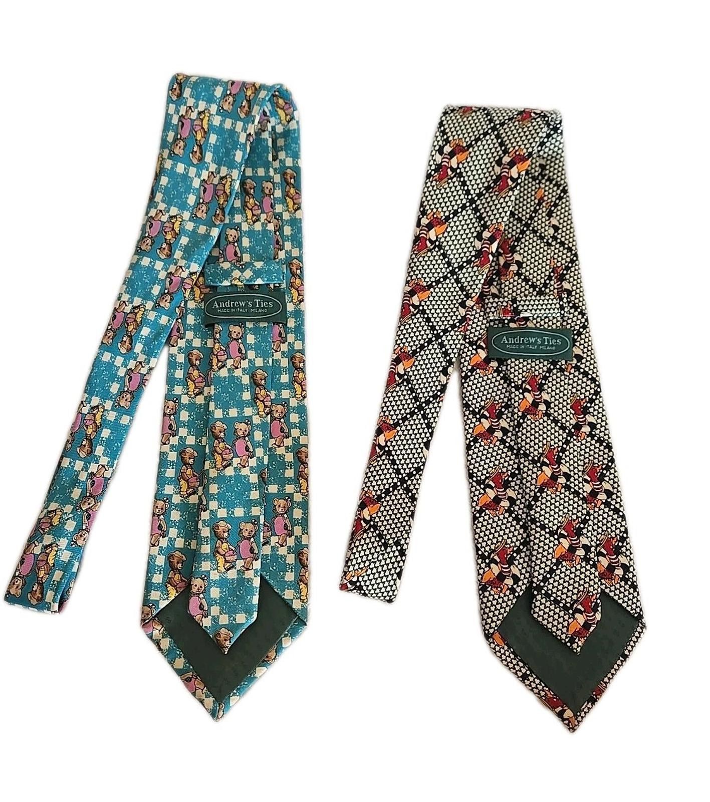Andrew's Ties ANDREW'S TIES Silk Made in Italy Vintage Ducks and Bears (2) Size ONE SIZE - 4 Thumbnail