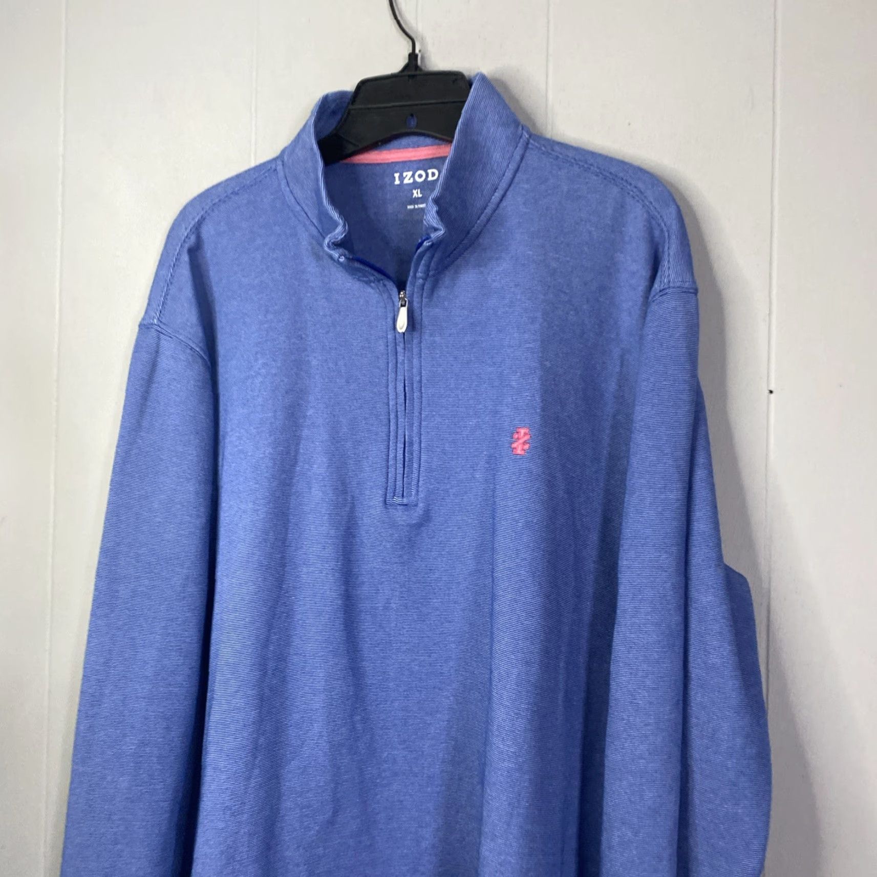 Izod IZOD Mens Long Sleeve 1/4 Zip Light Weight Blue Casual Golf XL Boxy 26x27 Size US XL / EU 56 / 4 - 7 Thumbnail