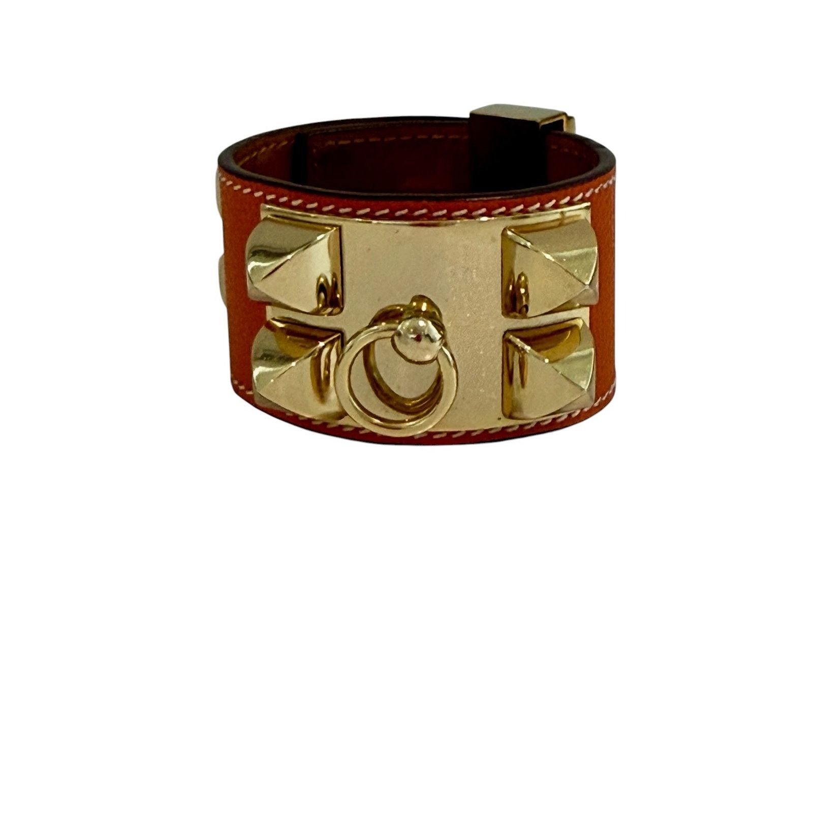 Hermes HERMES Epsom Collier de Chien CDC Bracelet S in Orange Size ONE SIZE - 4 Thumbnail