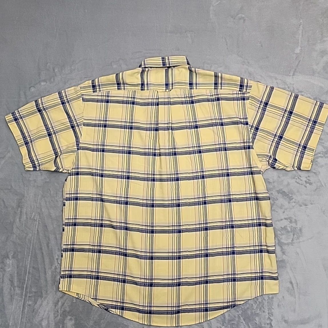 Etro VINTAGE TownCraft Shirt Mens XL Yellow Plaid Button Short Sleeve Wrinkle Free Retro Size US XL / EU 56 / 4 - 5 Thumbnail