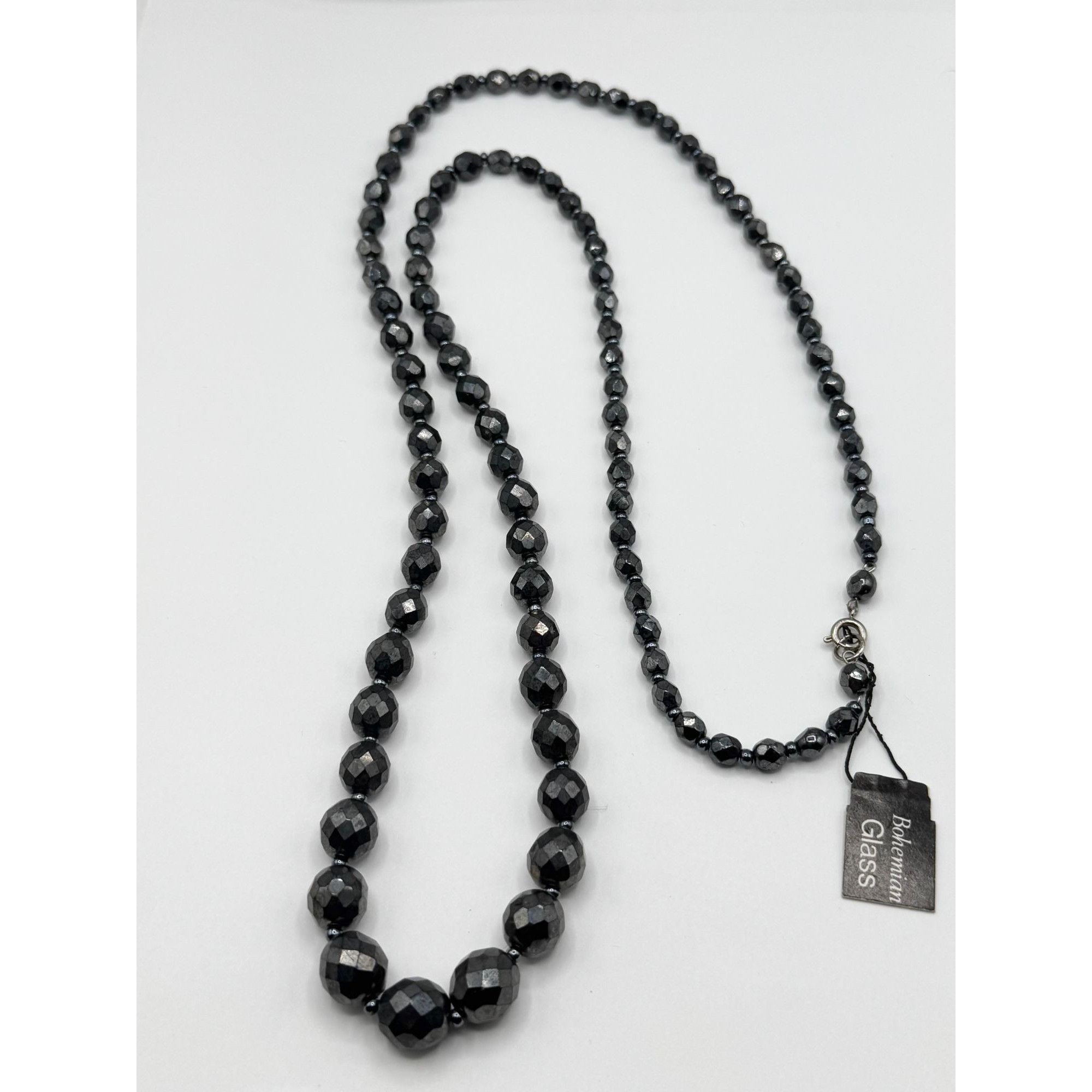 Vintage Vintage black grey bohemian glass beaded necklace Size ONE SIZE - 2 Thumbnail