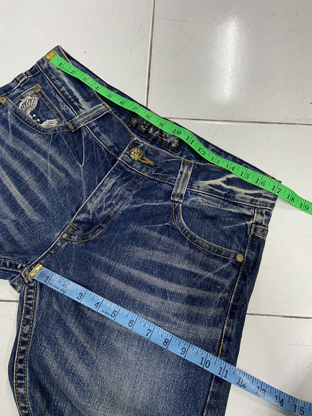 Japanese Brand RED PEPPER SKULL WINGS FLARE DENIM JEANS Size US 34 / EU 50 - 17 Thumbnail