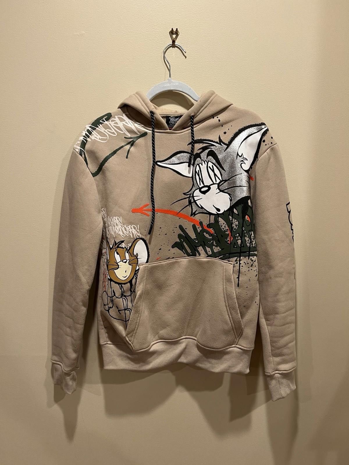 Other Tom and Jerry Graphic Hoodie Beige Streetwear Cartoon Small Size US S / EU 44-46 / 1 - 1 Thumbnail