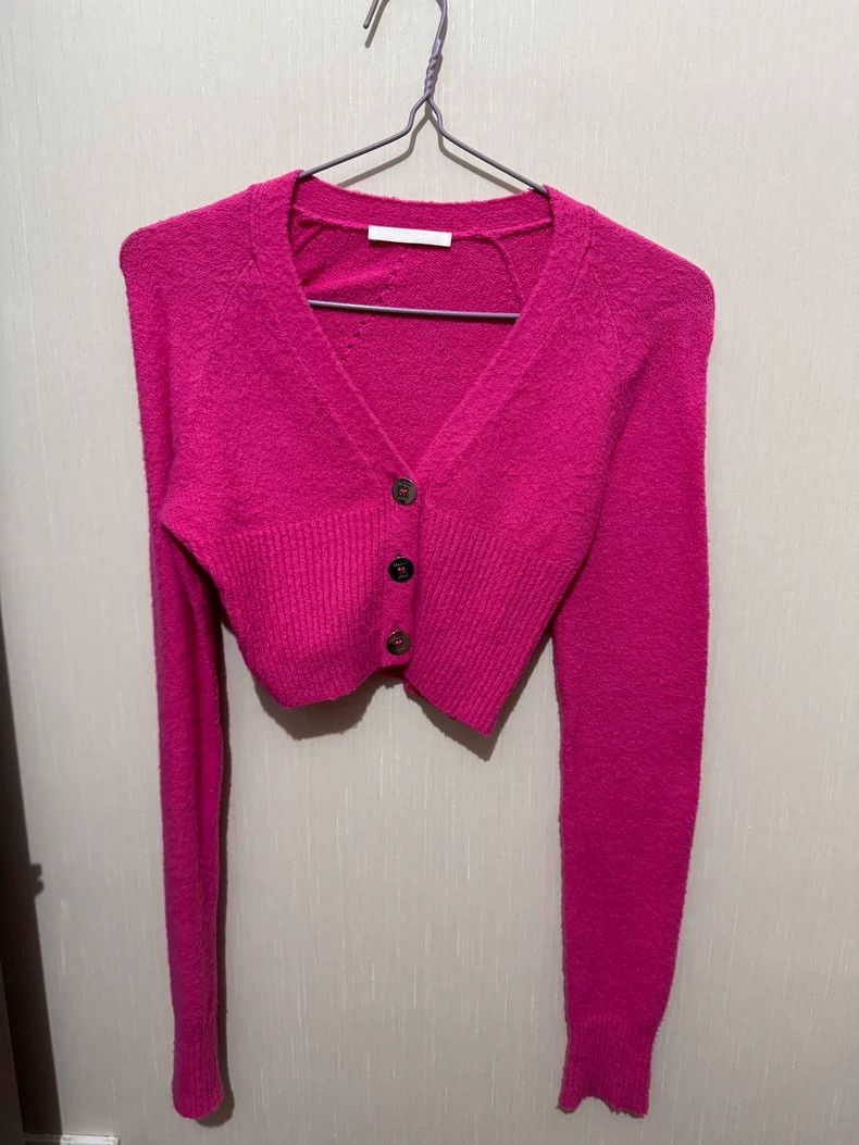 Helmut Lang HELMUT LANG Barbie pink cardigan jacket Size XS / US 0-2 / IT 36-38 - 1 Thumbnail