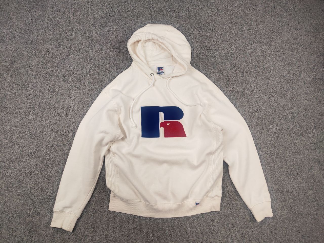 Russell Athletic Russell Athletic Big Logo Beige Hoodie Vintage USA Style Size US M / EU 48-50 / 2 - 7 Thumbnail