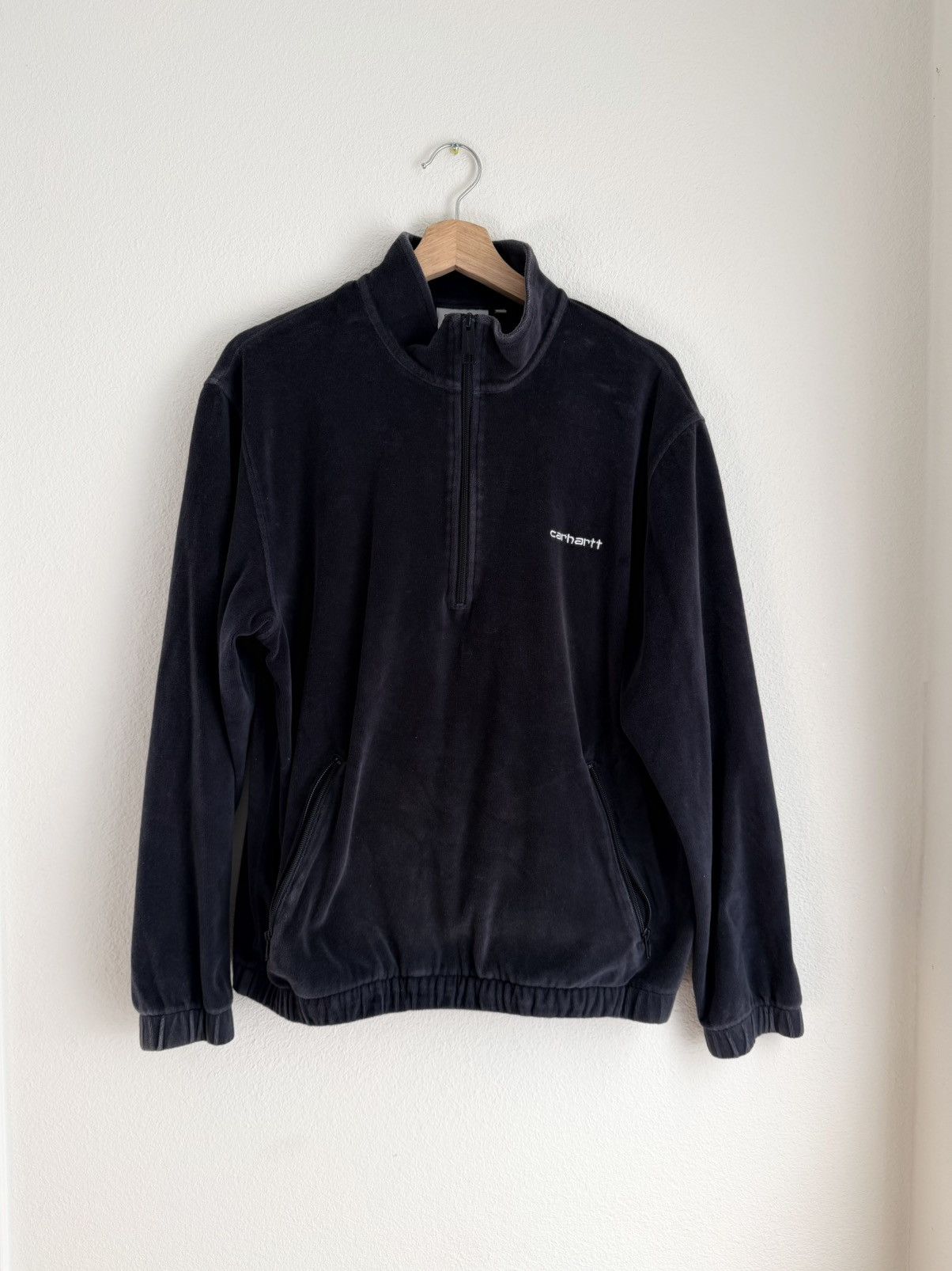 Carhartt Wip Carhartt WIP Navy Blue Quarter Zip Velour Size US M / EU 48-50 / 2 - 1 Thumbnail