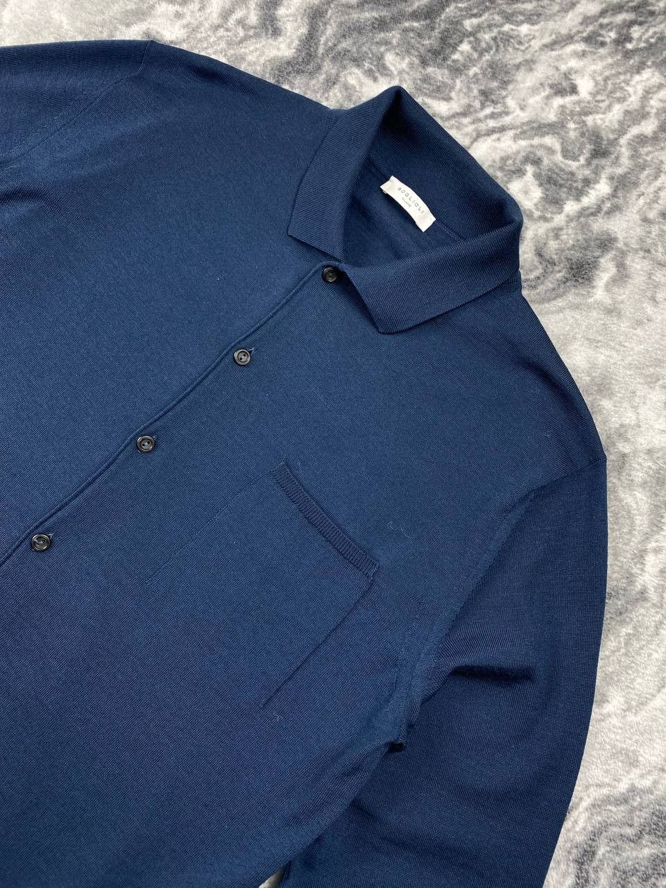 Boglioli Boglioli Polo Long Sleeve Sweater Lana Wool Men Size M Blue Size US M / EU 48-50 / 2 - 3 Thumbnail