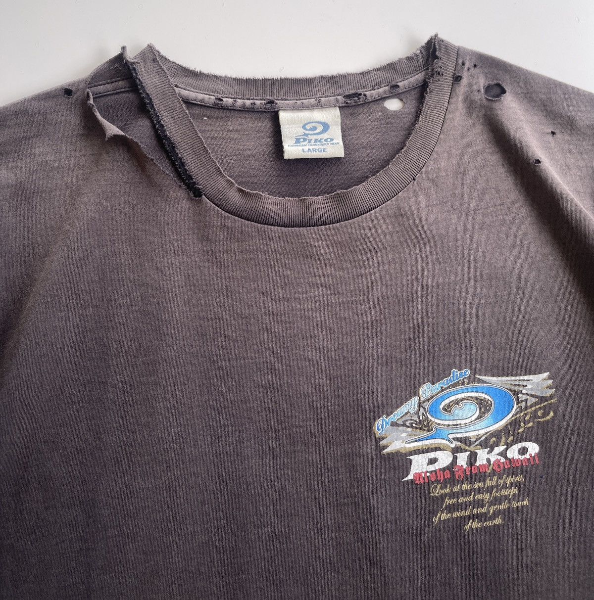 Vintage 90s Distressed Piko Hawaiian Sunfaded Shirt Size US L / EU 52-54 / 3 - 2 Thumbnail