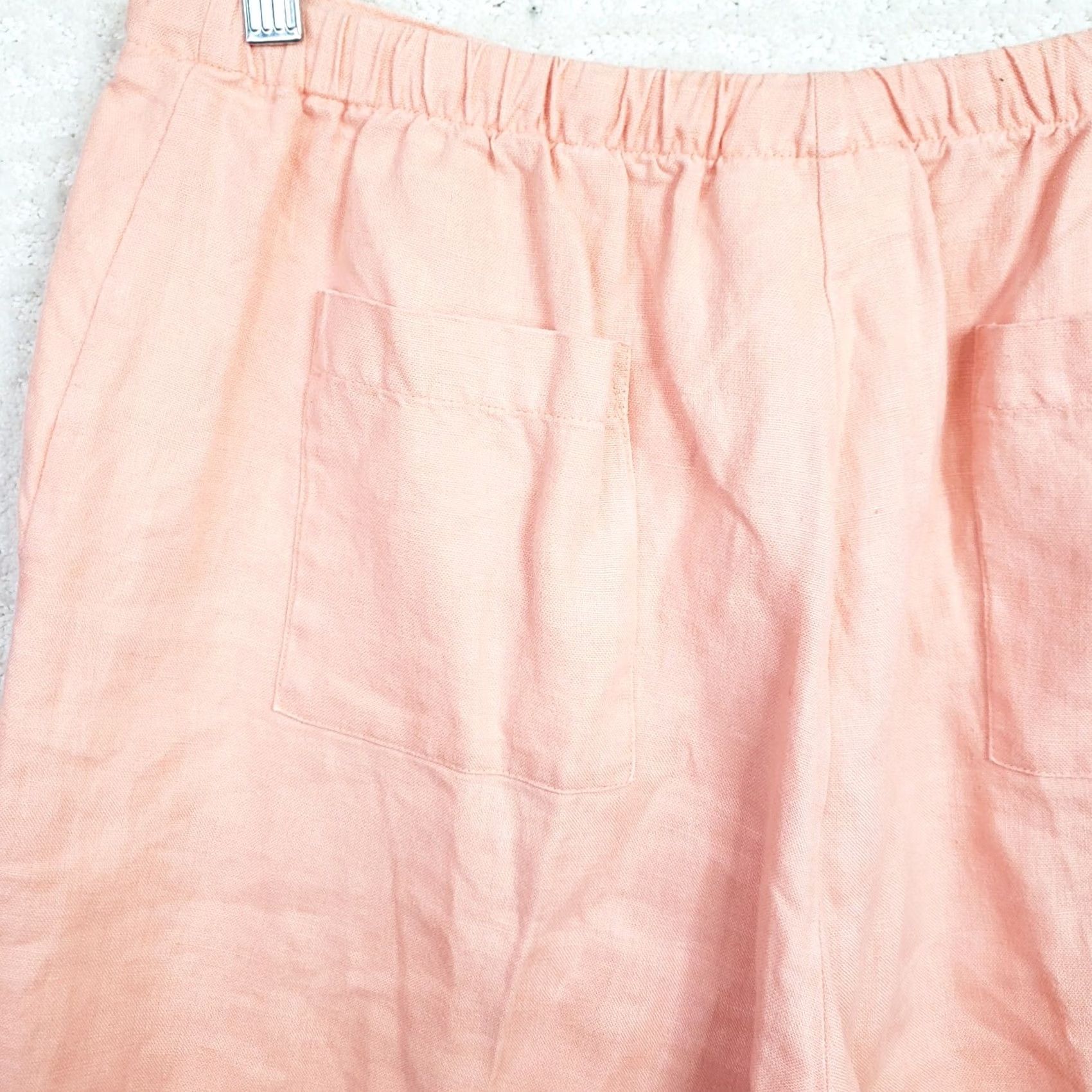 Pinko Chadwicks Of Boston Women's Bermuda Shorts 14 100% Linen Pink Drawstring, Regular, Pink, Women Size 36" / US 14 / IT 50 - 7 Thumbnail