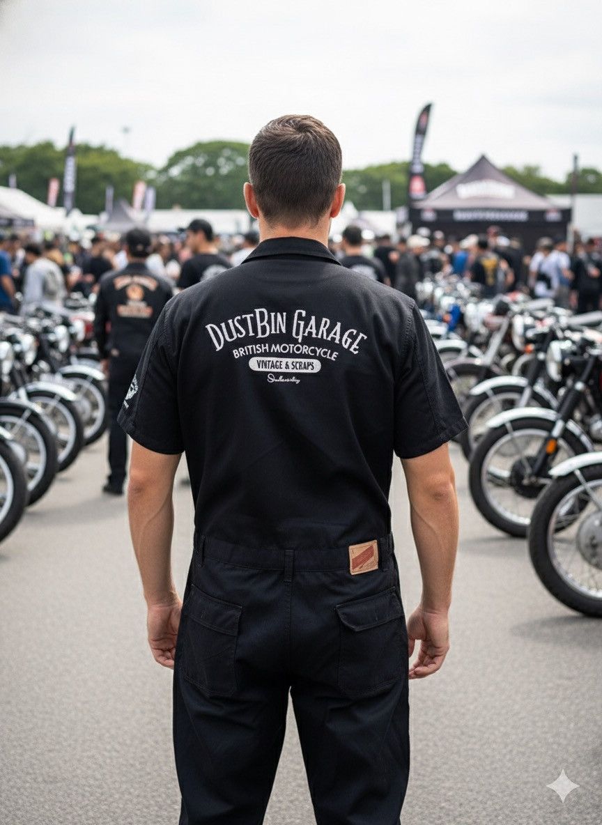 Japanese Brand Subciety Dustbin Garage EmbroideredBritishMotorcycleWorkwear Size US 42 / EU 58 - 1 Thumbnail