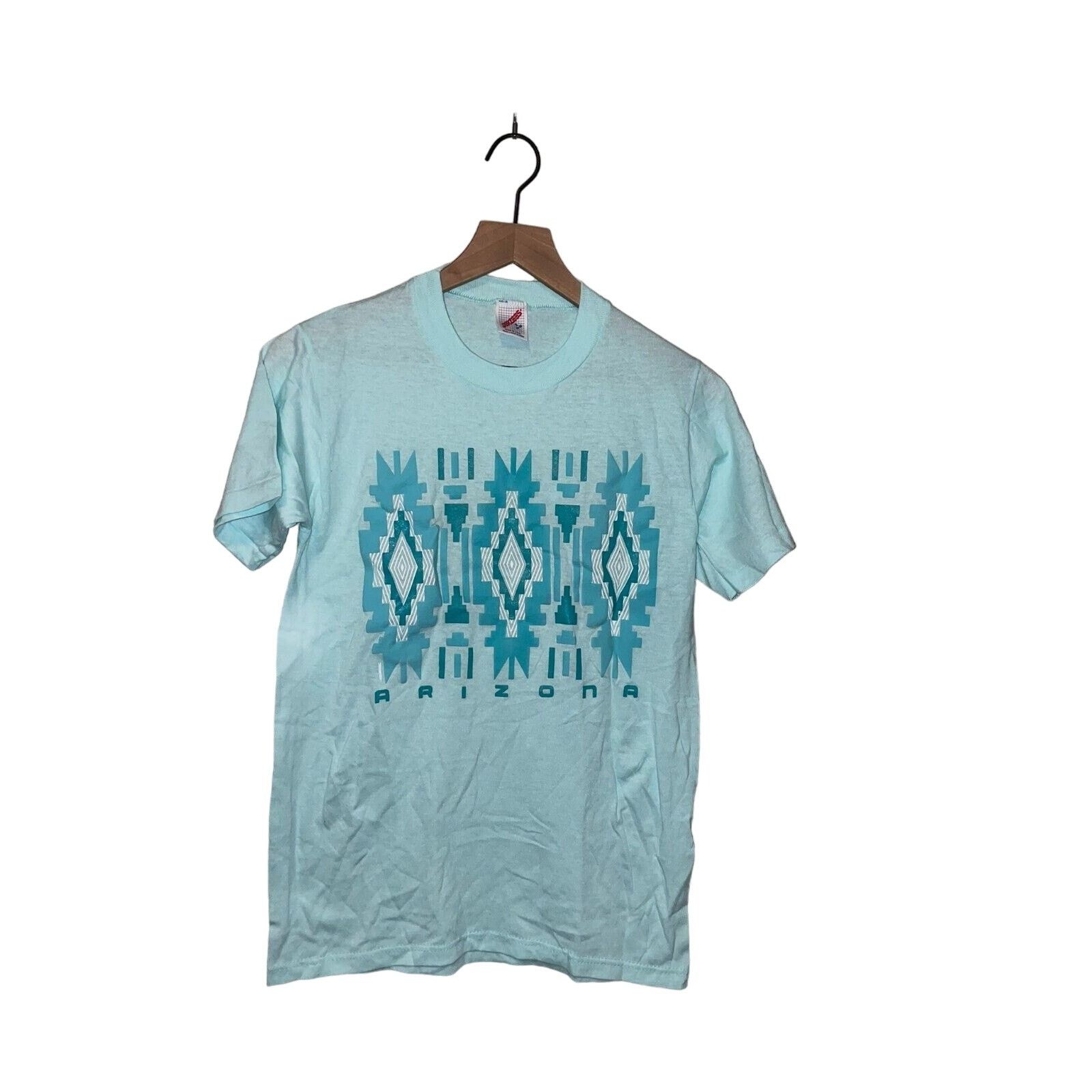 Jerzees Vintage Arizona Shirt Southwest Art Blue Tee 90s Graphic S Size US S / EU 44-46 / 1 - 1 Thumbnail