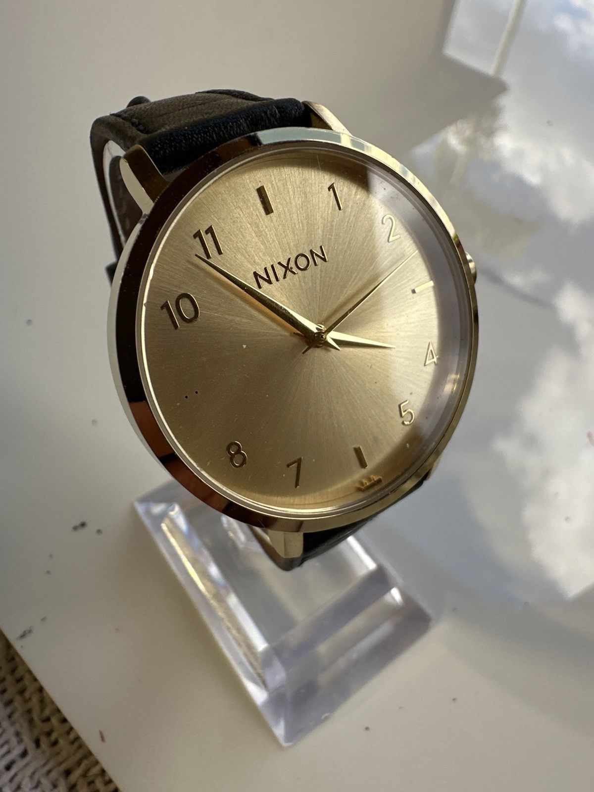 Nixon Nixon Arrow 38mm Black Leather Watch 1410 Size ONE SIZE - 3 Thumbnail