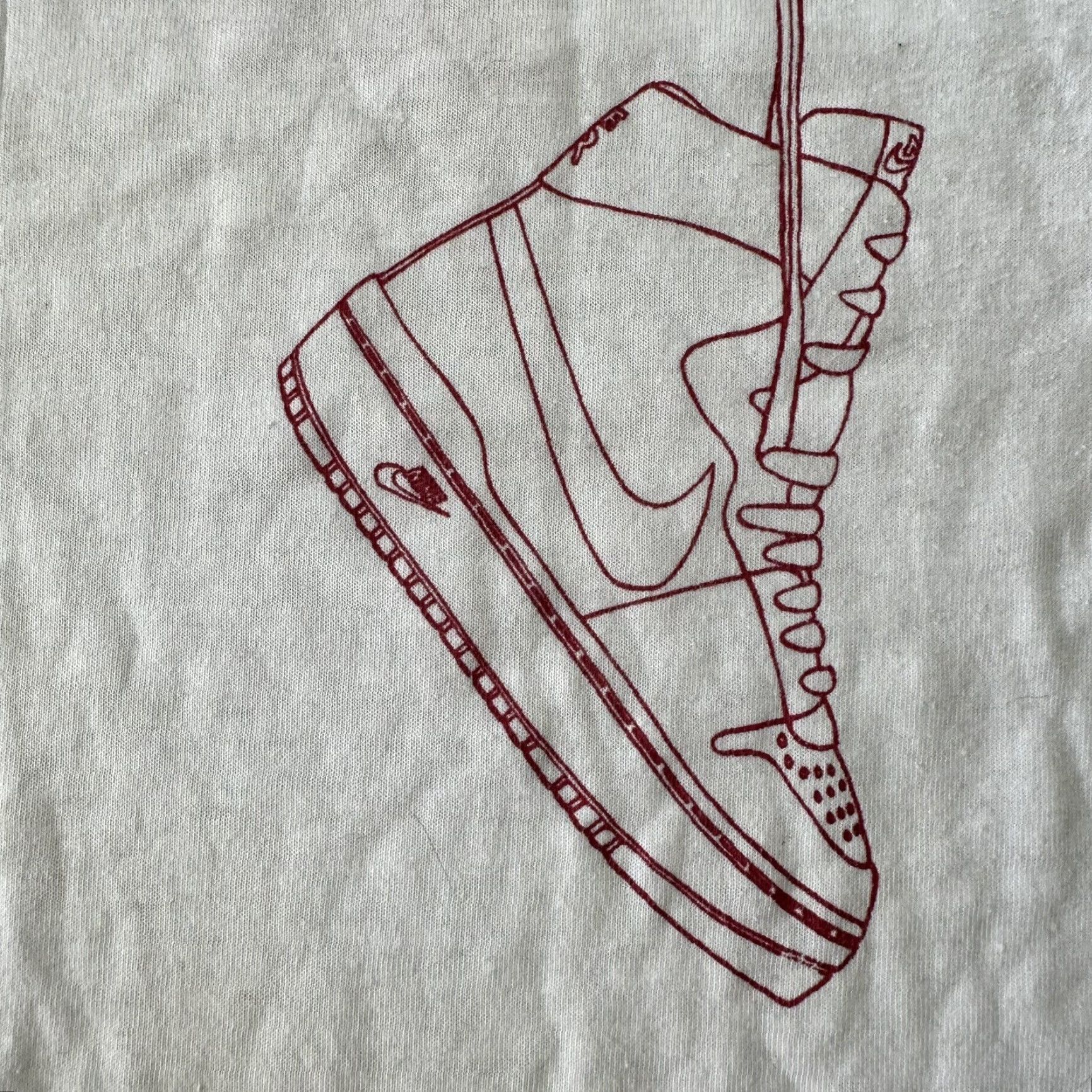 VINTAGE Nike T Shirt Mens White 80s 70s 90s Airship Outline Rare Short Sleeve Crew Neck Jordan Dunk