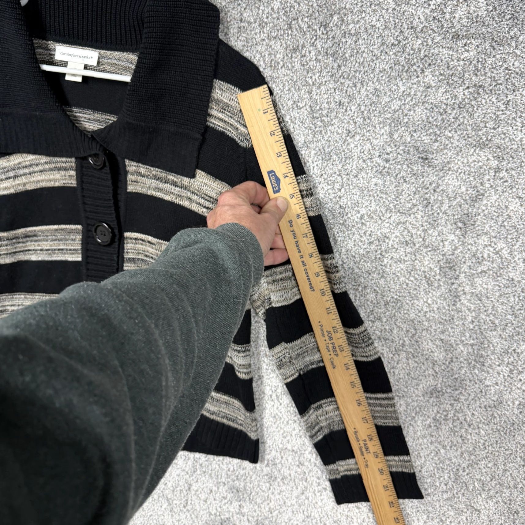 Vintage Christopher & Banks Cardigan Sweater Womens Small Black Striped Preppy Layering Size S / US 4 / IT 40 - 3 Thumbnail