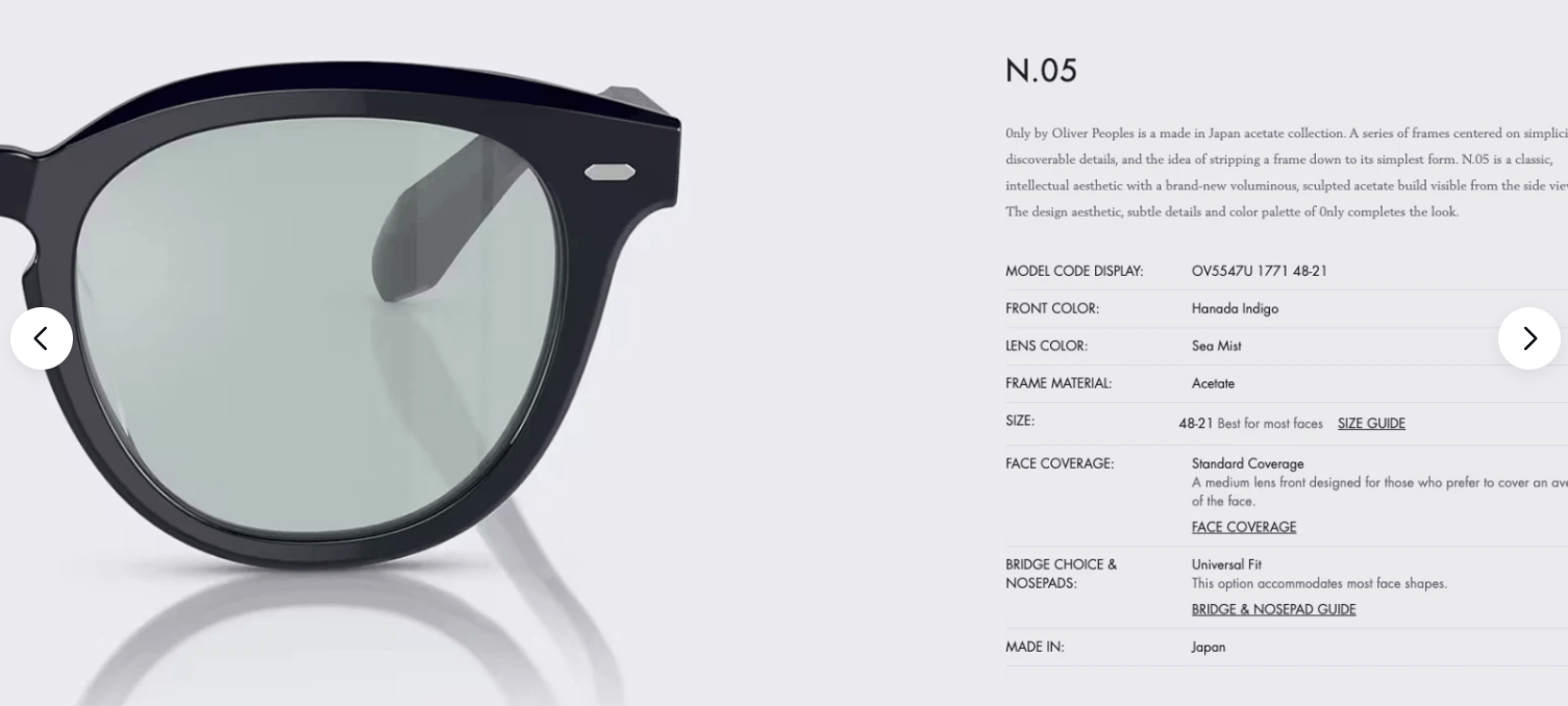 Oliver Peoples OLIVER PEOPLES N.05 48mm in Sea Mist Size ONE SIZE - 4 Thumbnail