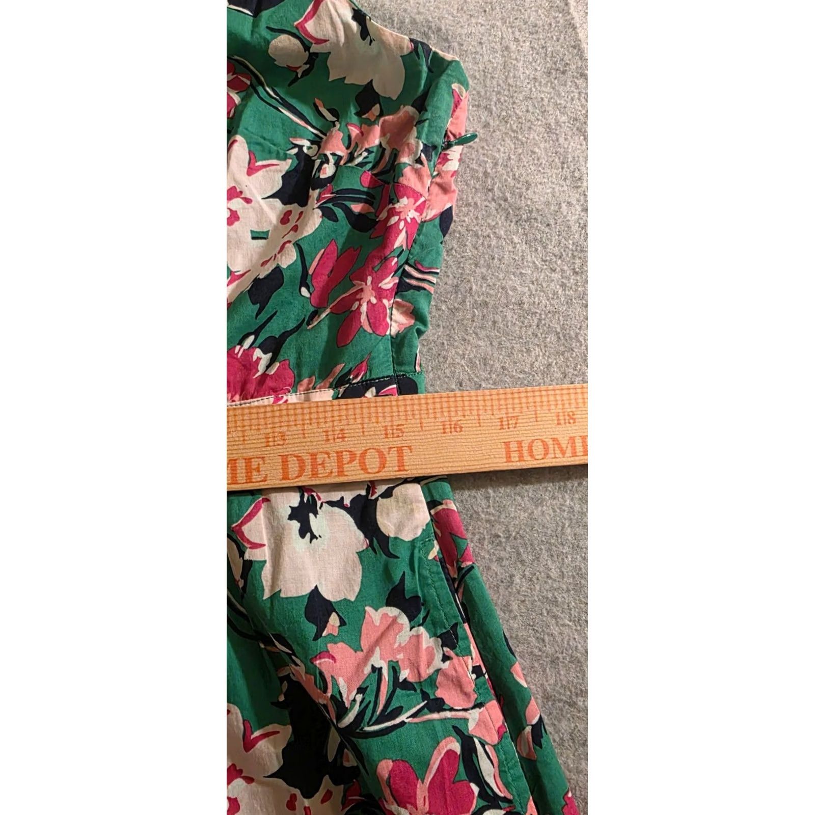 J.Crew J.Crew Floral Sleeveless Dress Women's 10 Green Pink Ruffle Hem Boho Summer Size L / US 10 / IT 46 - 6 Thumbnail