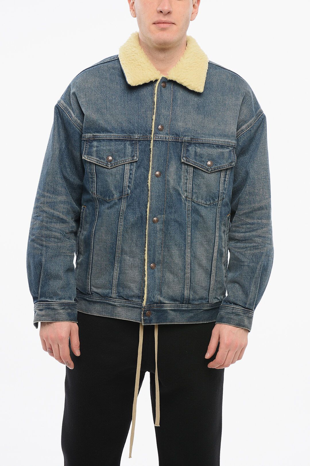 Celine og1mm0825 Shearling Lined Denim Jacket In Light Blue Size US S / EU 44-46 / 1 - 1 Thumbnail