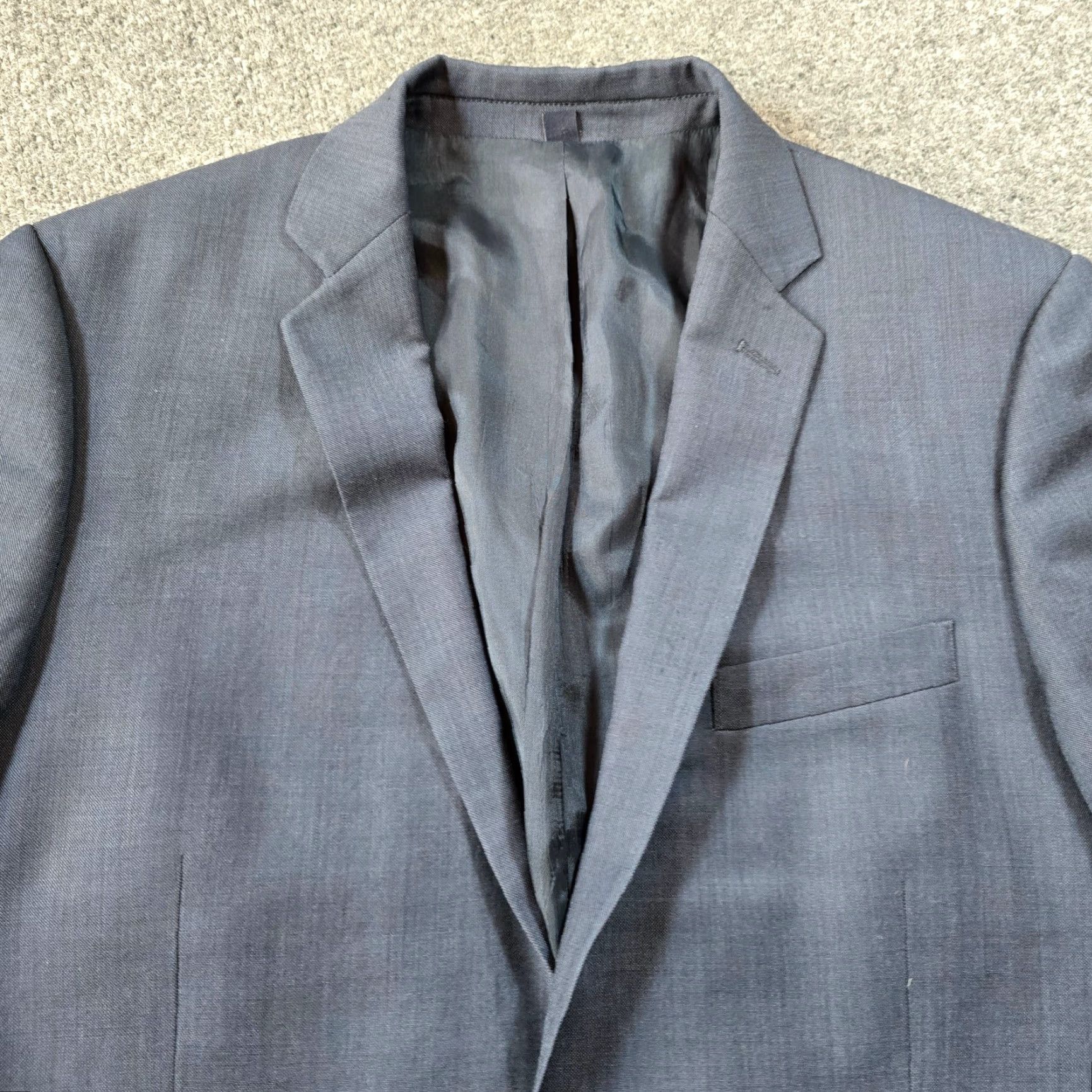 J.Crew J.CREW Blazer Men 40L Blue Wool Thompson Career Sport Coat Jacket Classic Blazer, 2 Button, Solid, Wool, Regular, Size 40, Classic Fit, Blue, Mens Size 40R - 2 Thumbnail