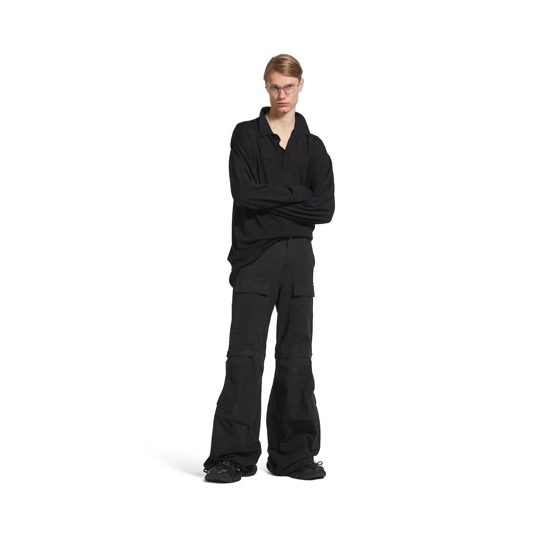 Balenciaga o1tr1nto0426 Flared Cargo Pants in Black Size US 32 / EU 48 - 2 Thumbnail