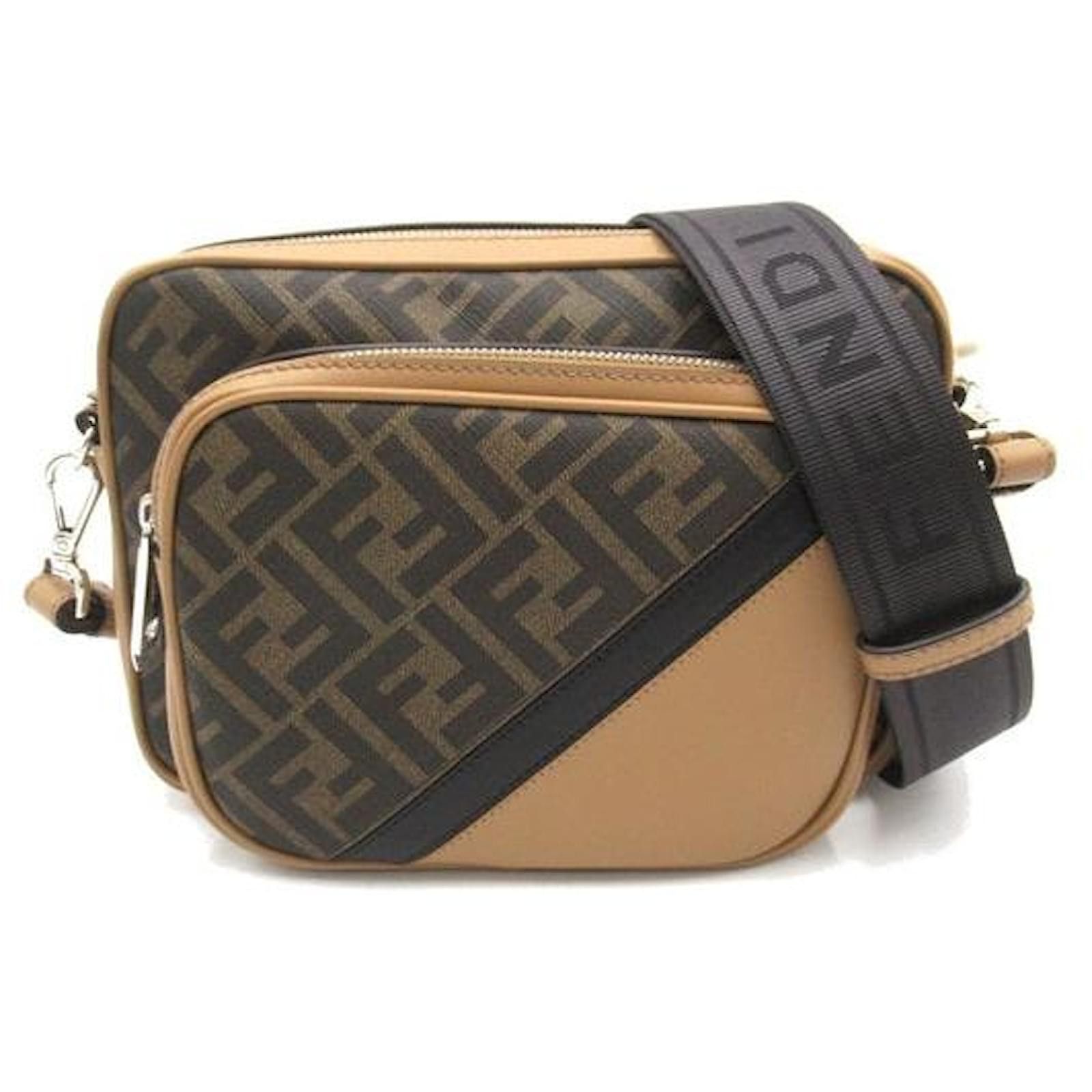 Fendi o1loc1c0824 Size: OS / Diagonal Duo Camera Case in Brown Size ONE SIZE - 1 Thumbnail