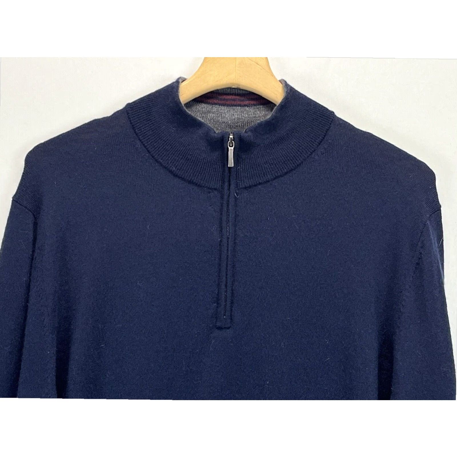 Brooks Brothers Brooks Brothers Merino Wool Pullover Sweater Mens XL Navy Blue 1/4 Zip Preppy Style Size US XL / EU 56 / 4 - 2 Thumbnail
