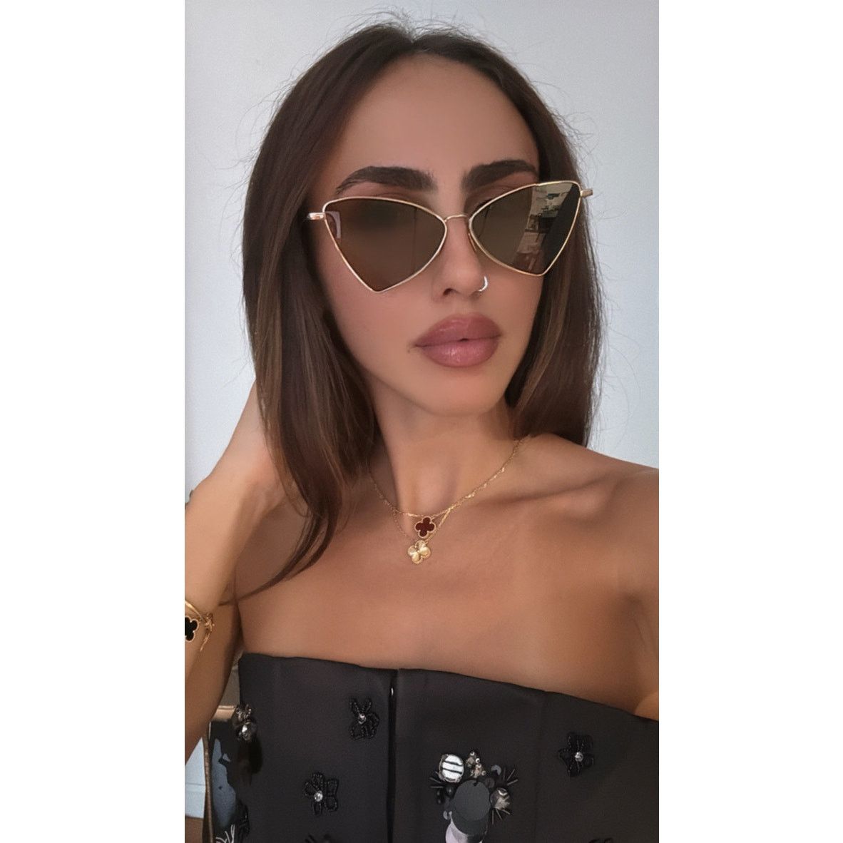 Saint Laurent Paris NEW Saint Laurent SL303 Jerry Sunglasses in Gold Brown Size ONE SIZE - 2 Thumbnail