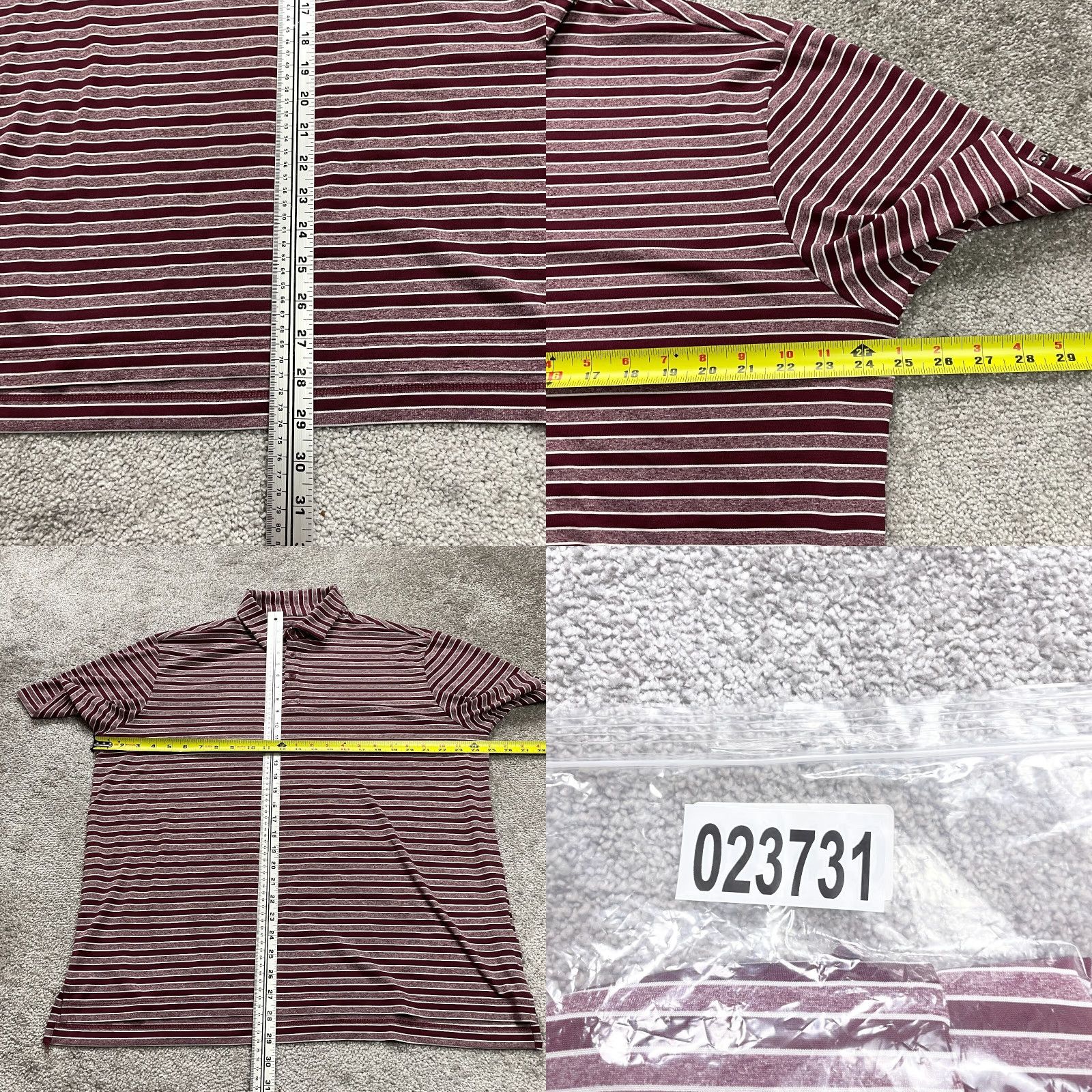 Vintage Columbia Golf Polo Shirt Mens XL Maroon Striped Short Sleeve Collared Active Top Size US XL / EU 56 / 4 - 8 Thumbnail