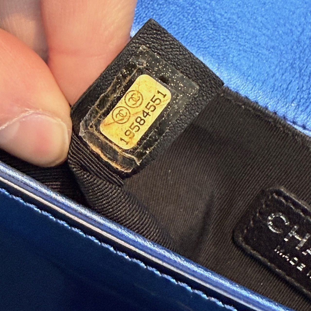 Chanel Chanel 2014 Metallic Blue Patent Old Medium Boy Bag Size ONE SIZE - 21 Thumbnail
