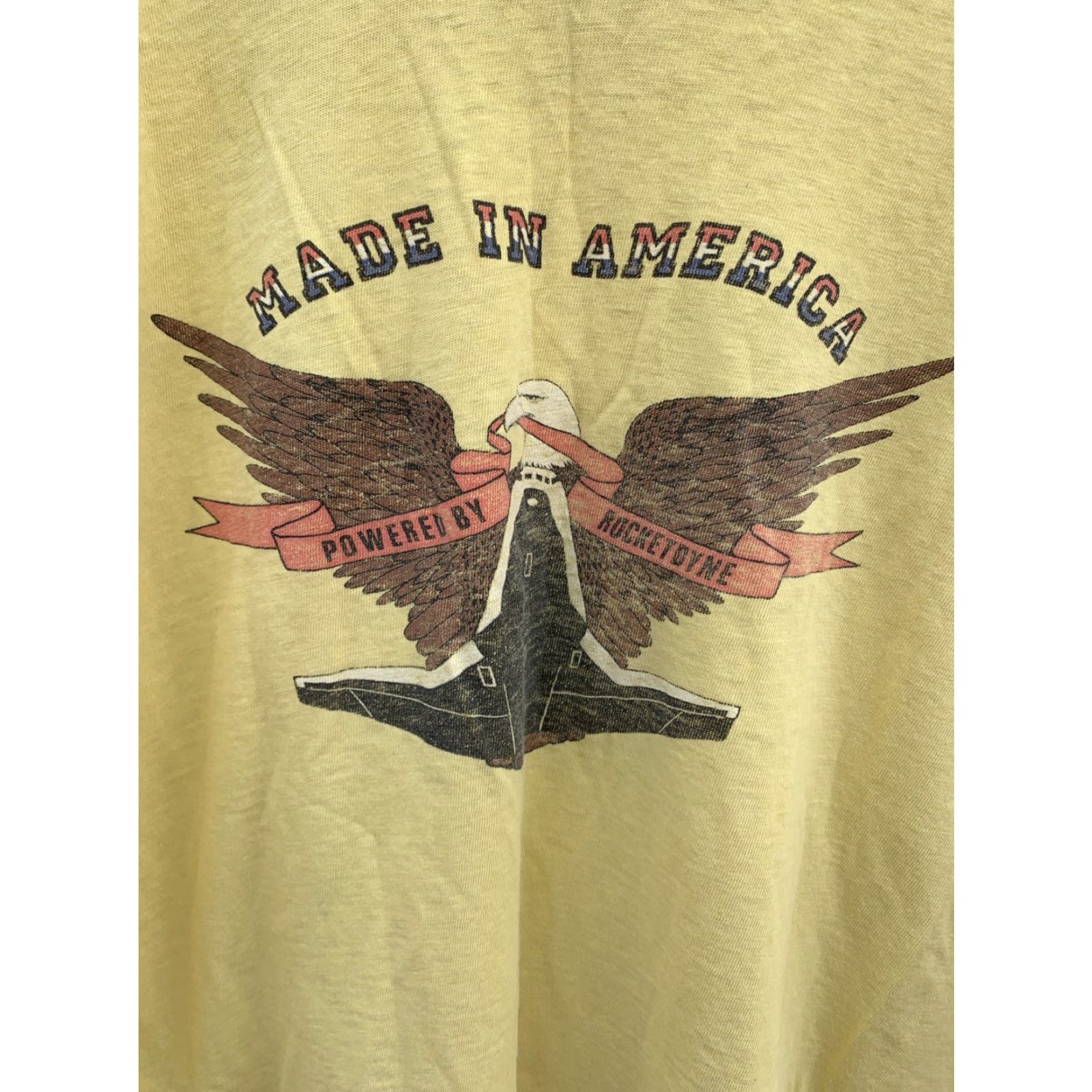 Vintage VINTAGE Stedman Graphic T-Shirt Pocket Tee USA Charles Rocketdyne Yellow XL Mens Size US XL / EU 56 / 4 - 3 Thumbnail
