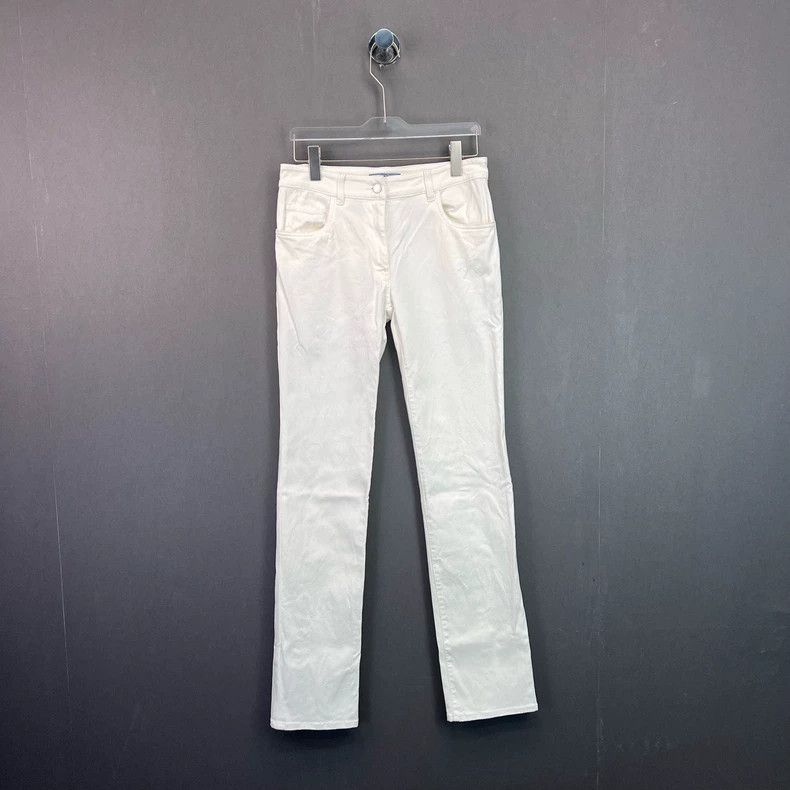 White Straight Leg Jeans by Prada