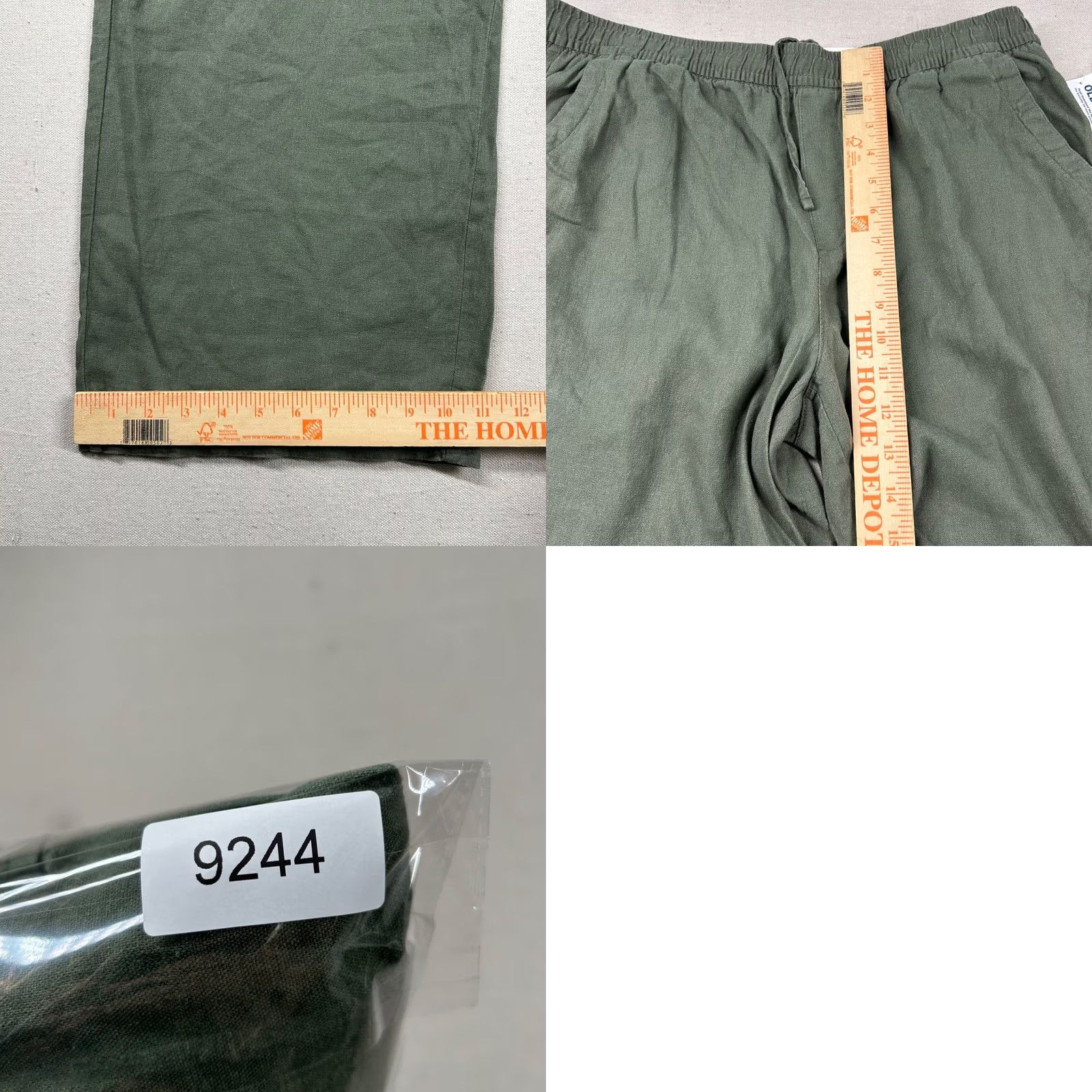 Old Navy Old Navy Pants Womens L Wide-Leg Linen Blend Olive Green Beachy Tropical Size 36" / US 14 / IT 50 - 8 Thumbnail