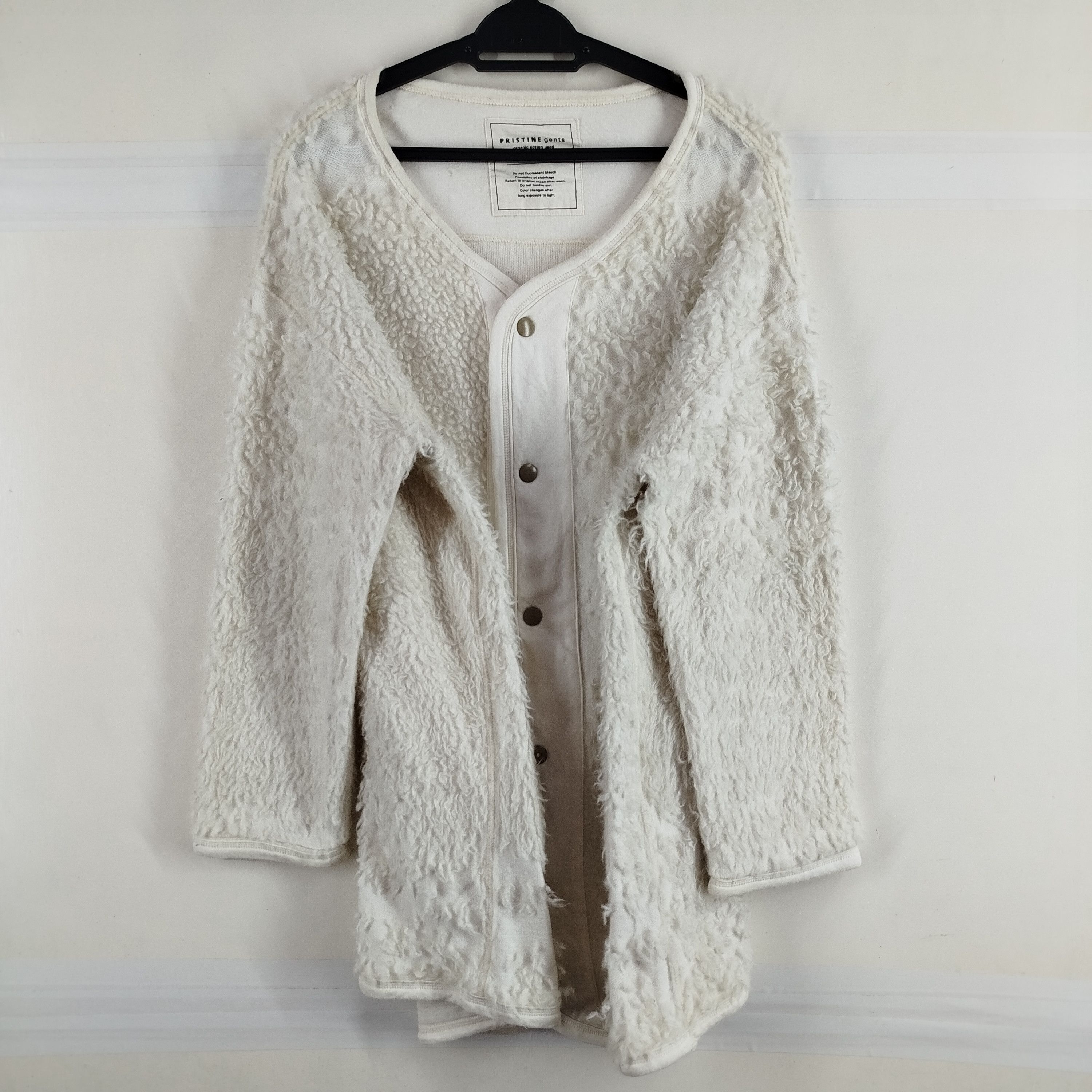 Japanese Brand Pristine Gents Cardigan Wool Sheep Organic Cotton Size L / US 10 / IT 46 - 4 Thumbnail