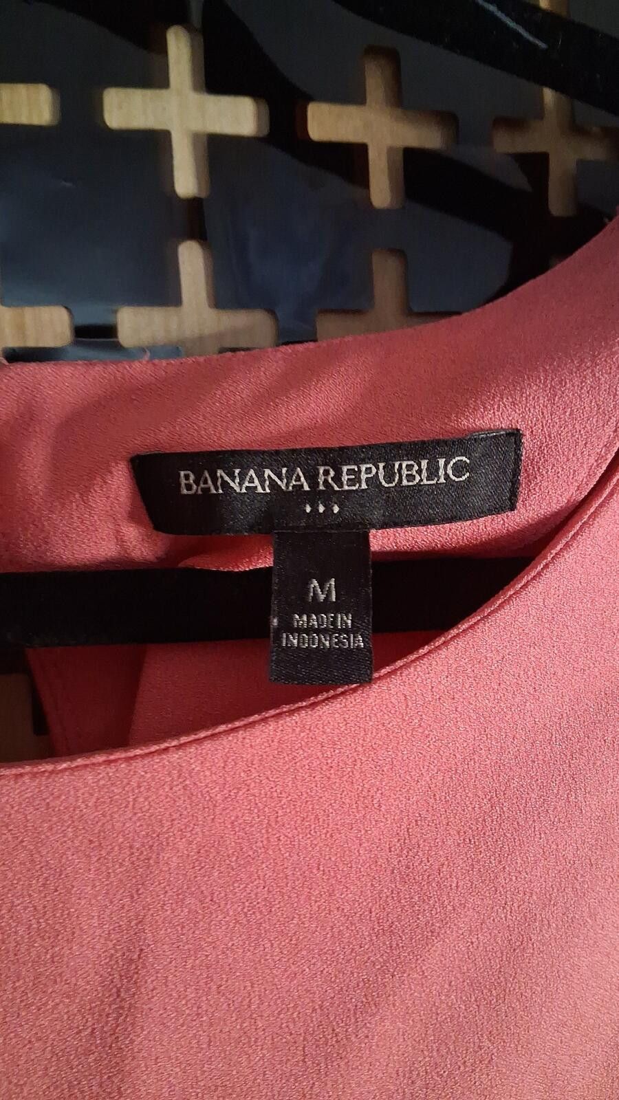 Banana Republic Banana Republic Coral Pink Short Sleeve Tie Sleeve Dress Size ONE SIZE - 2 Thumbnail