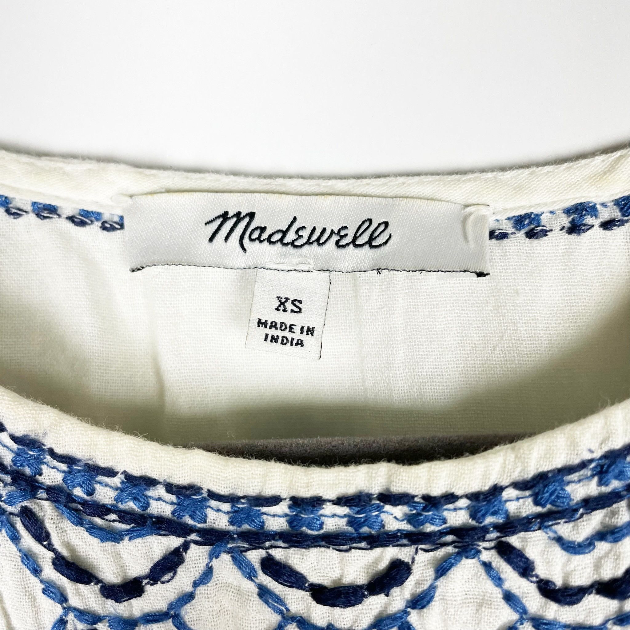 Madewell Madewell Cotton Embroidered Overlap Print Size XS / US 0-2 / IT 36-38 - 3 Thumbnail