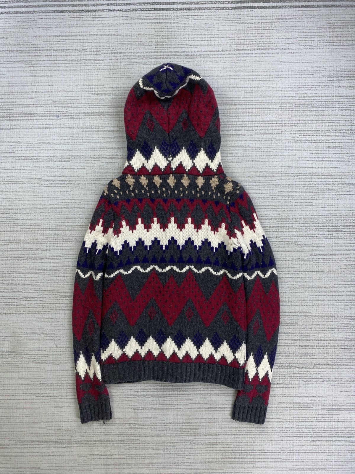 Japanese Brand Vintage Leshop Navajo Style Fullbutton Knit Hoodie Size US S / EU 44-46 / 1 - 2 Thumbnail