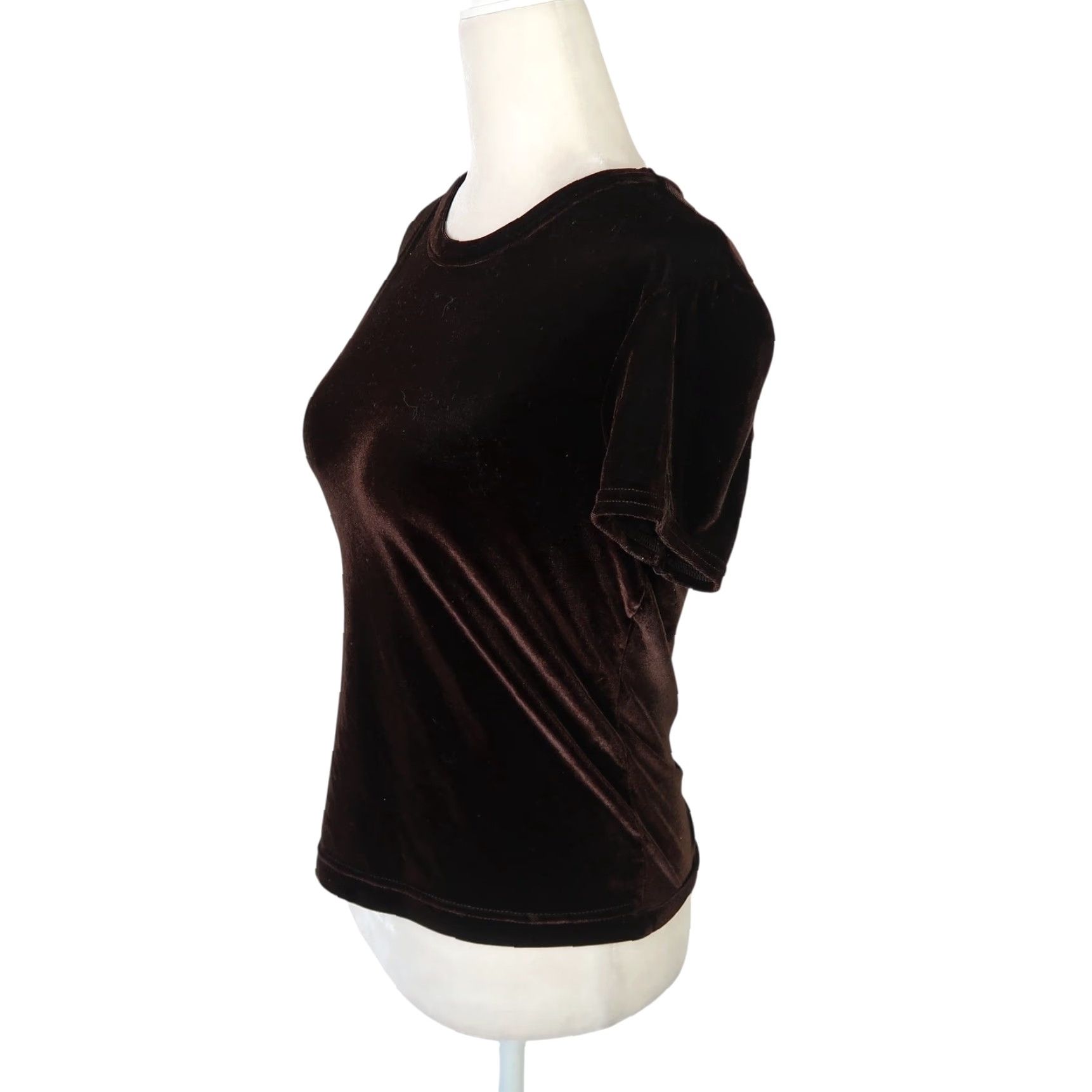 XOXO VINTAGE XOXO T-SHIRT Brown Velvet 90s Short Sleeve M Womens Crew Neck Casual 90s Vintage Velvet T-Shirt Tee Size M / US 6-8 / IT 42-44 - 3 Thumbnail