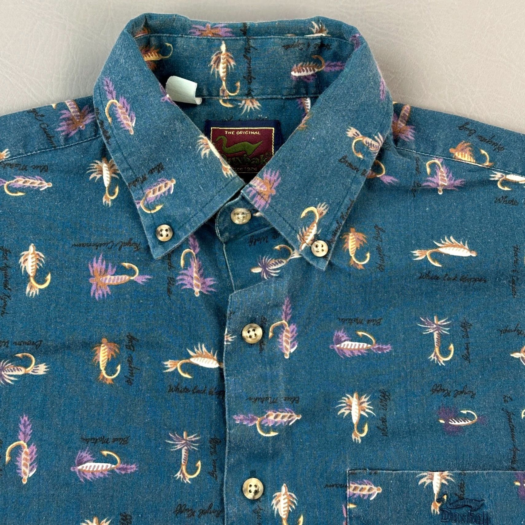 Vintage Vintage Duxbak Shirt Mens Medium Blue Fly Fishing Lure Print Button Down Outdoor Shirt Mens Medium Blue Fly Fishing Lure Print Button-Down Outdoor Size US M / EU 48-50 / 2 - 4 Thumbnail