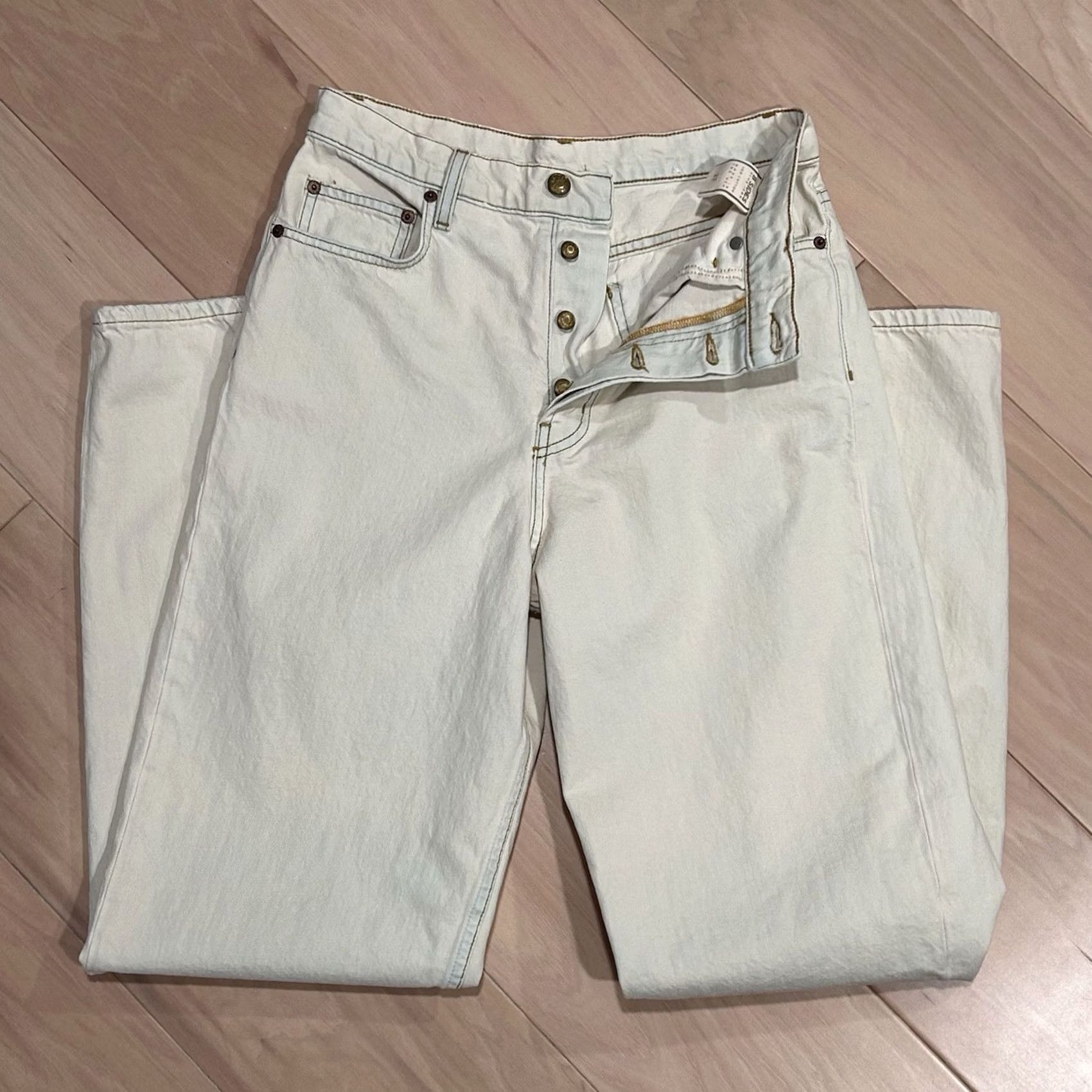 B Sides B SIDES High Rise Tapered Denim Cream Jeans Women’s 27x31 Jean 100% Cotton Vintage-N/A? Size 27" / US 4 / IT 40 - 6 Thumbnail