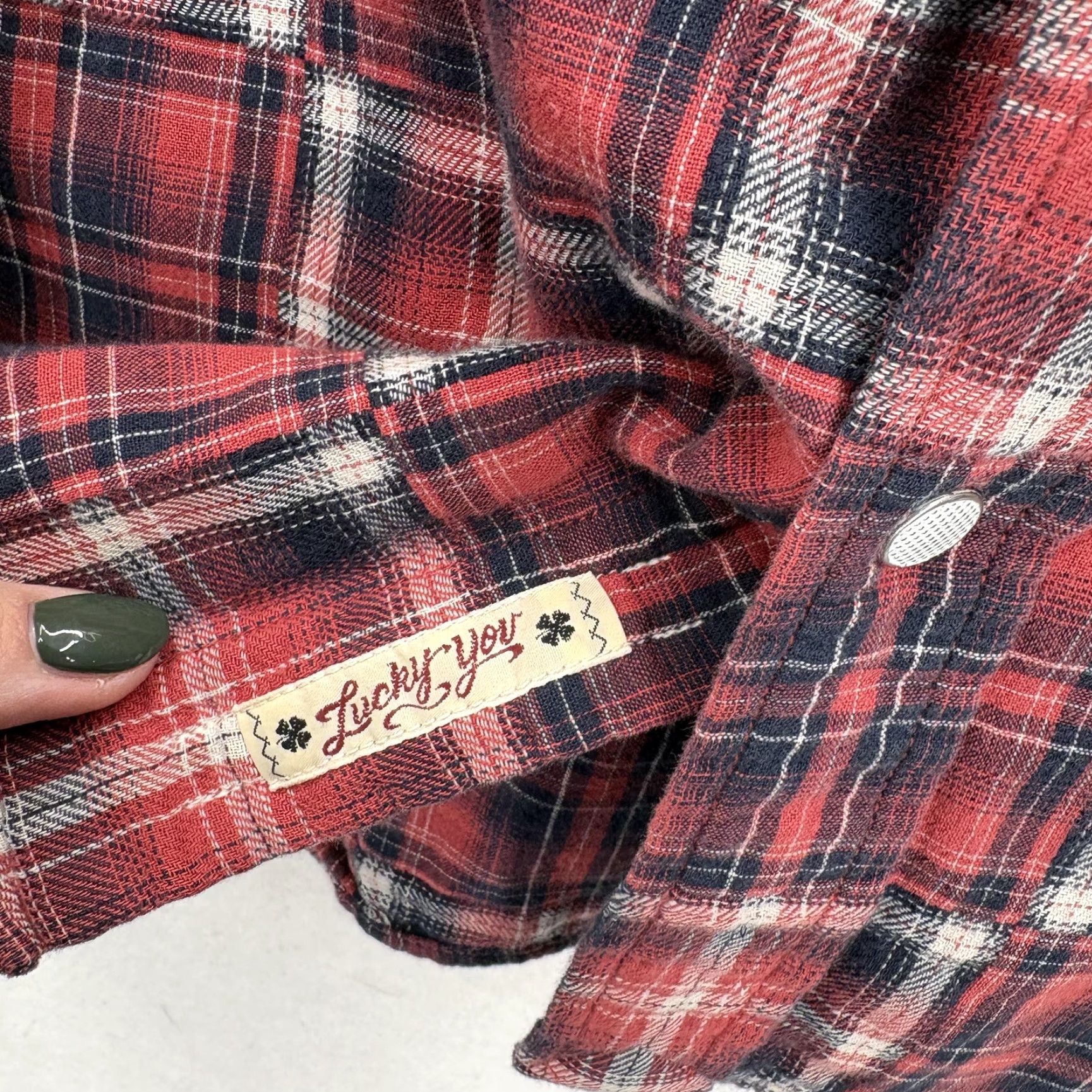 Lucky Brand Lucky Brand Shirt Mens M Red Plaid Western Pearl Snap Button Flannel Rodeo Shirt Size US M / EU 48-50 / 2 - 5 Thumbnail